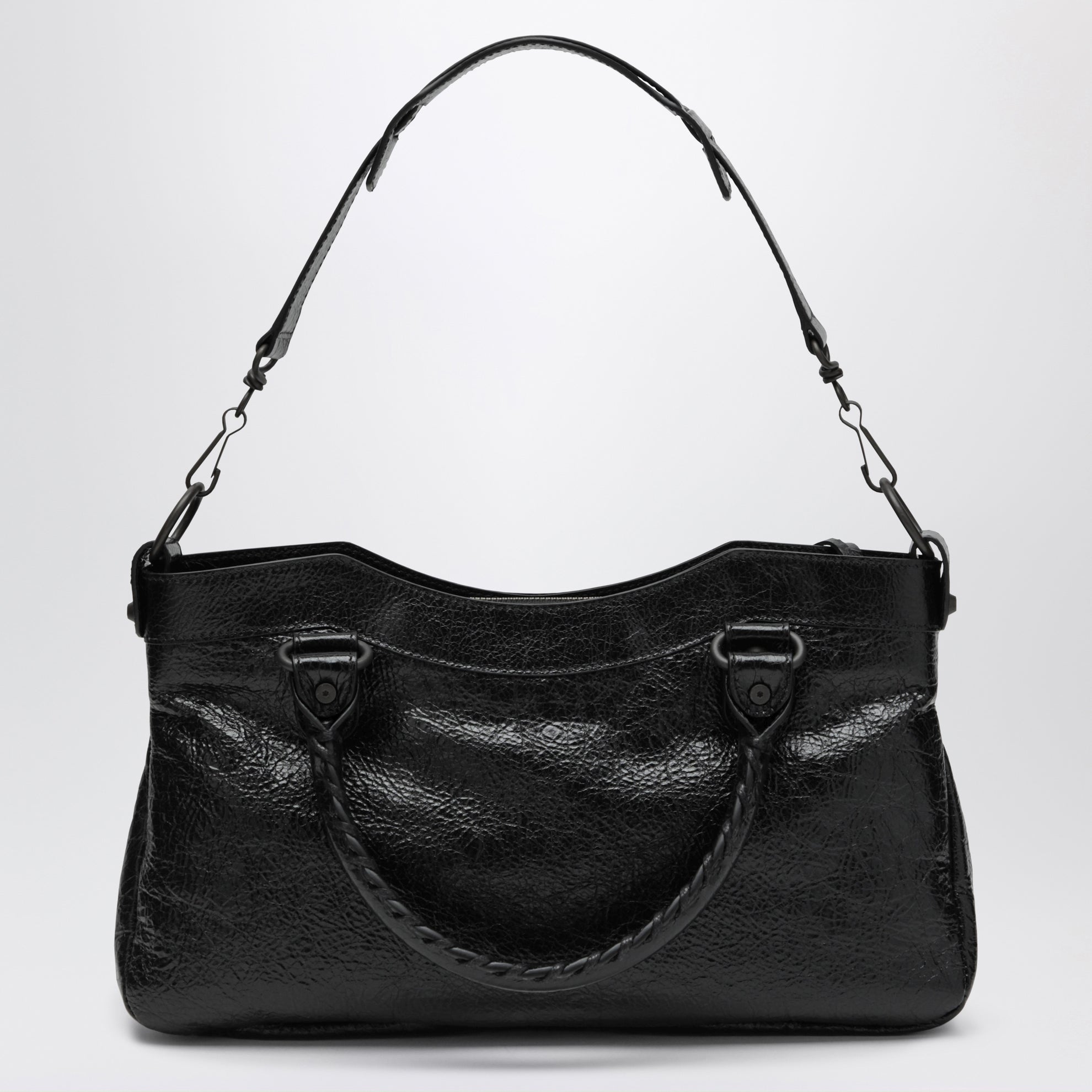 Borsa Le City First in pelle di agnello nera