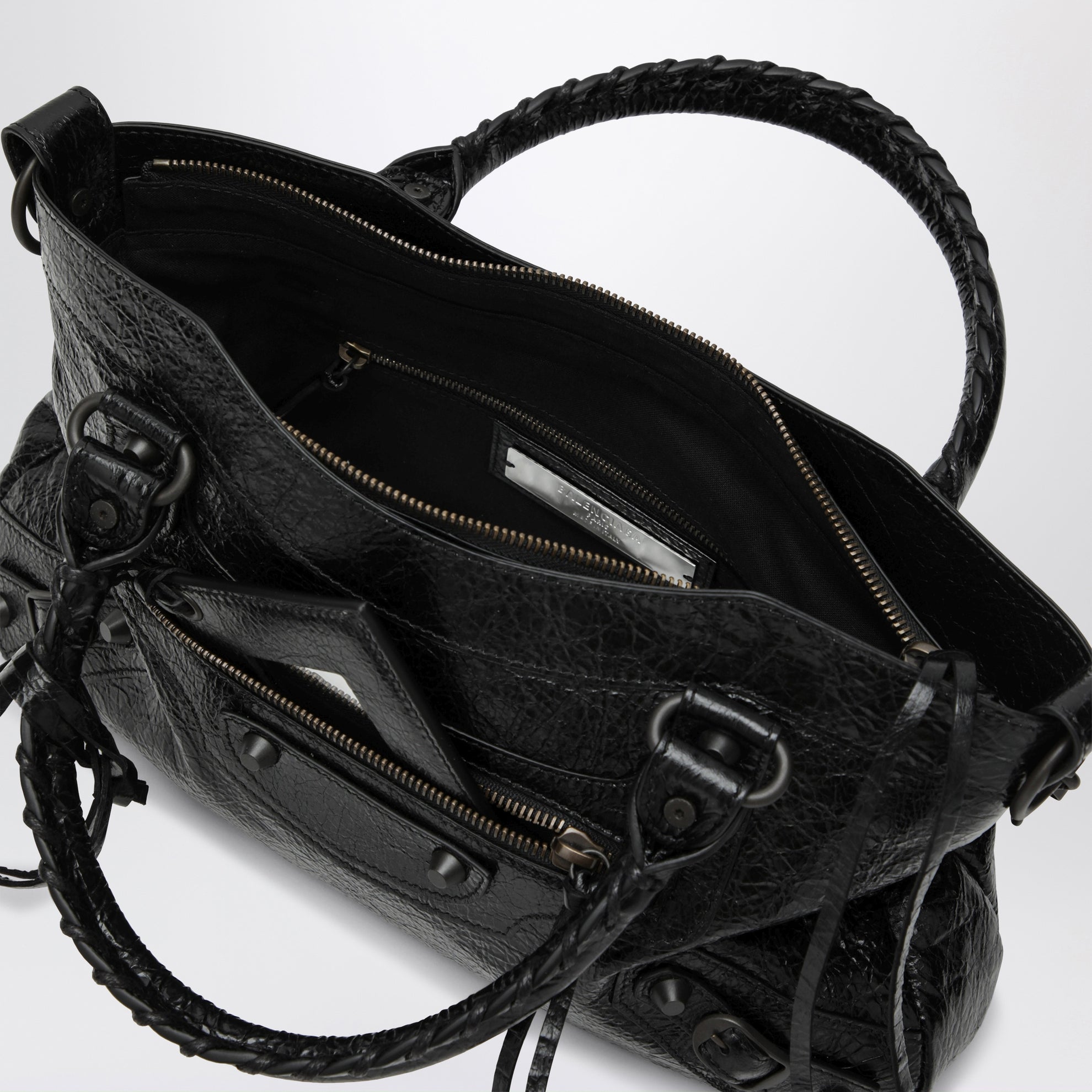Borsa Le City First in pelle di agnello nera