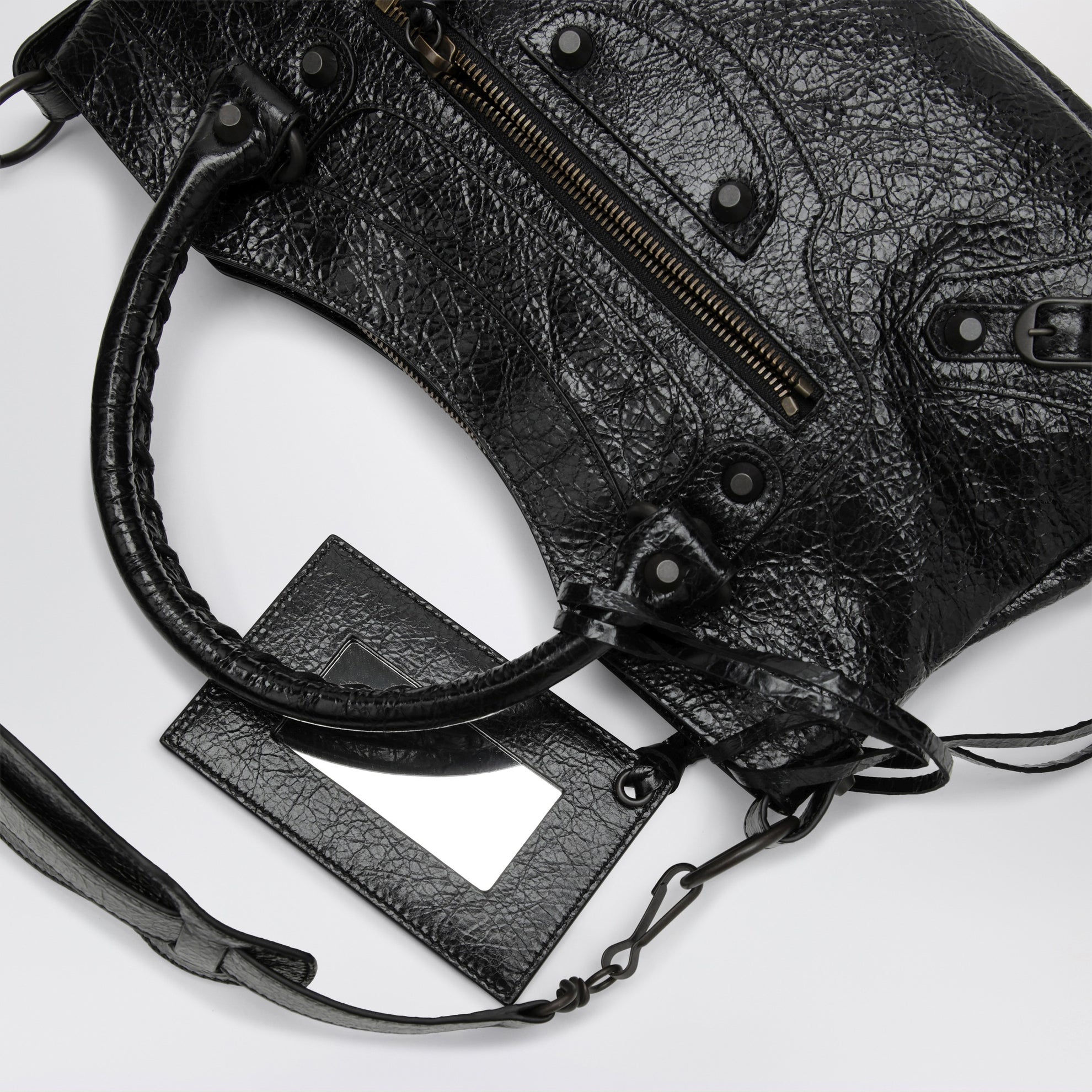 Borsa Le City First in pelle di agnello nera