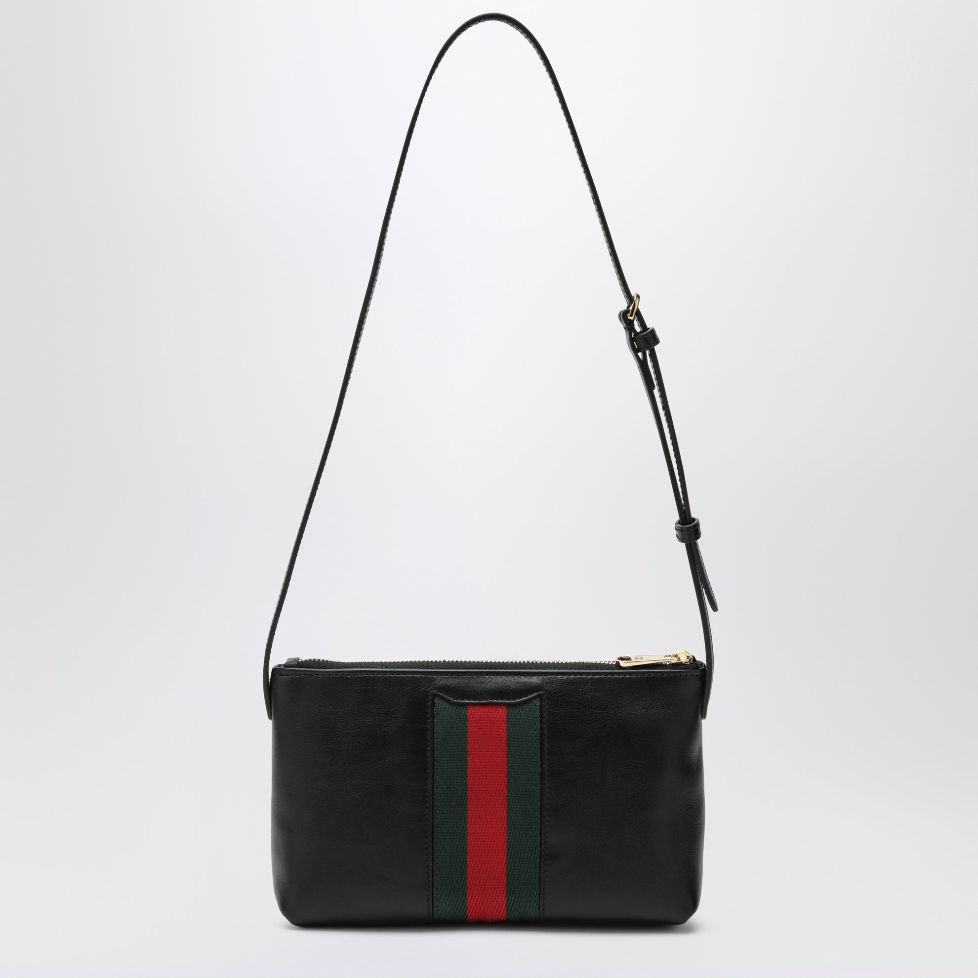 Mini Horsebit Web Tasche Schwarz Aus Leder