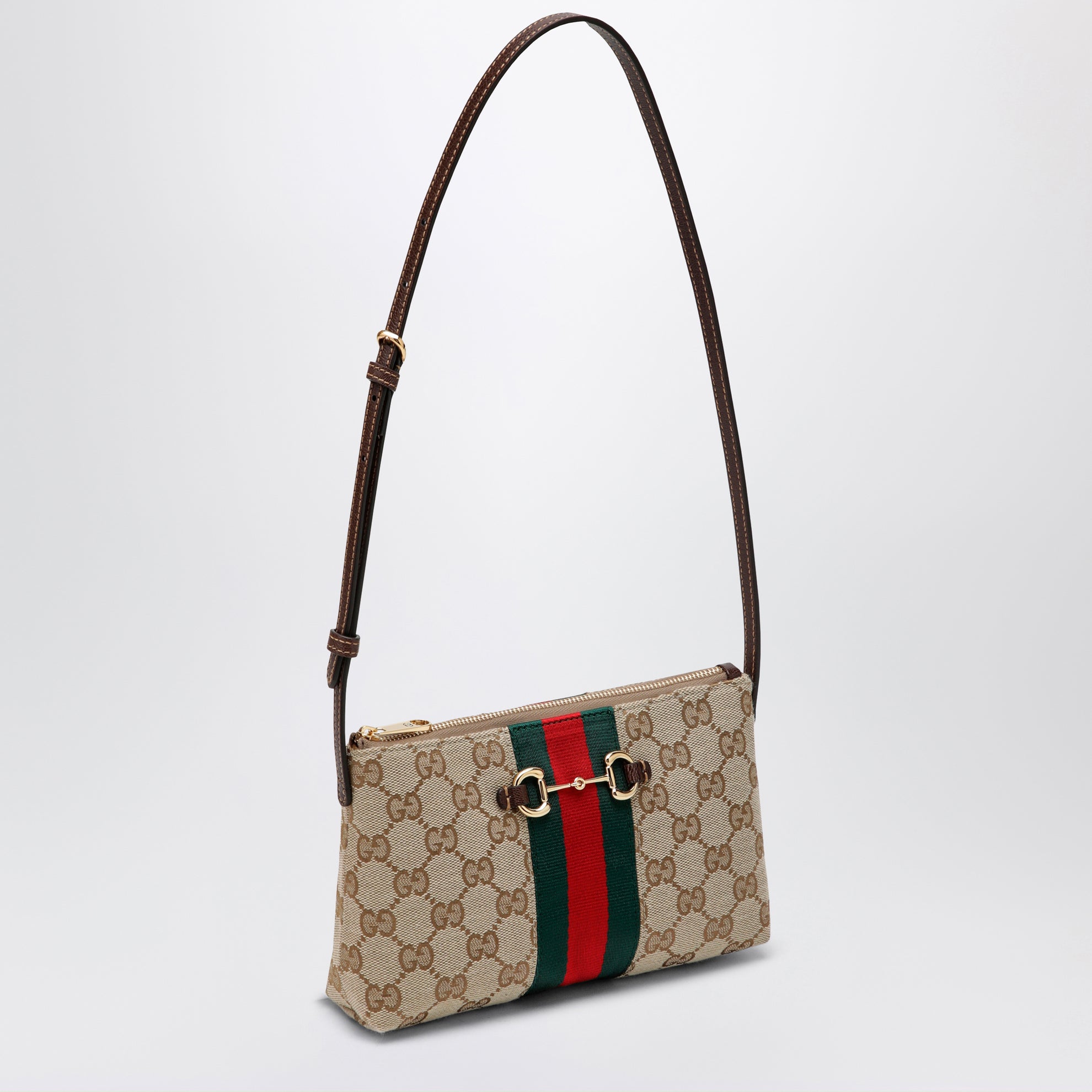 GG fabric shoulder bag in sand color