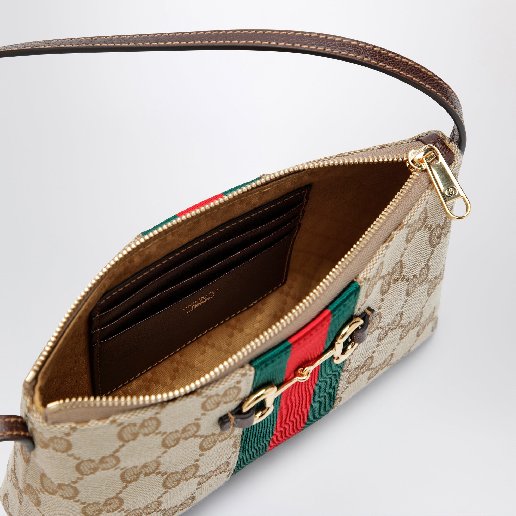 GG fabric shoulder bag in sand color