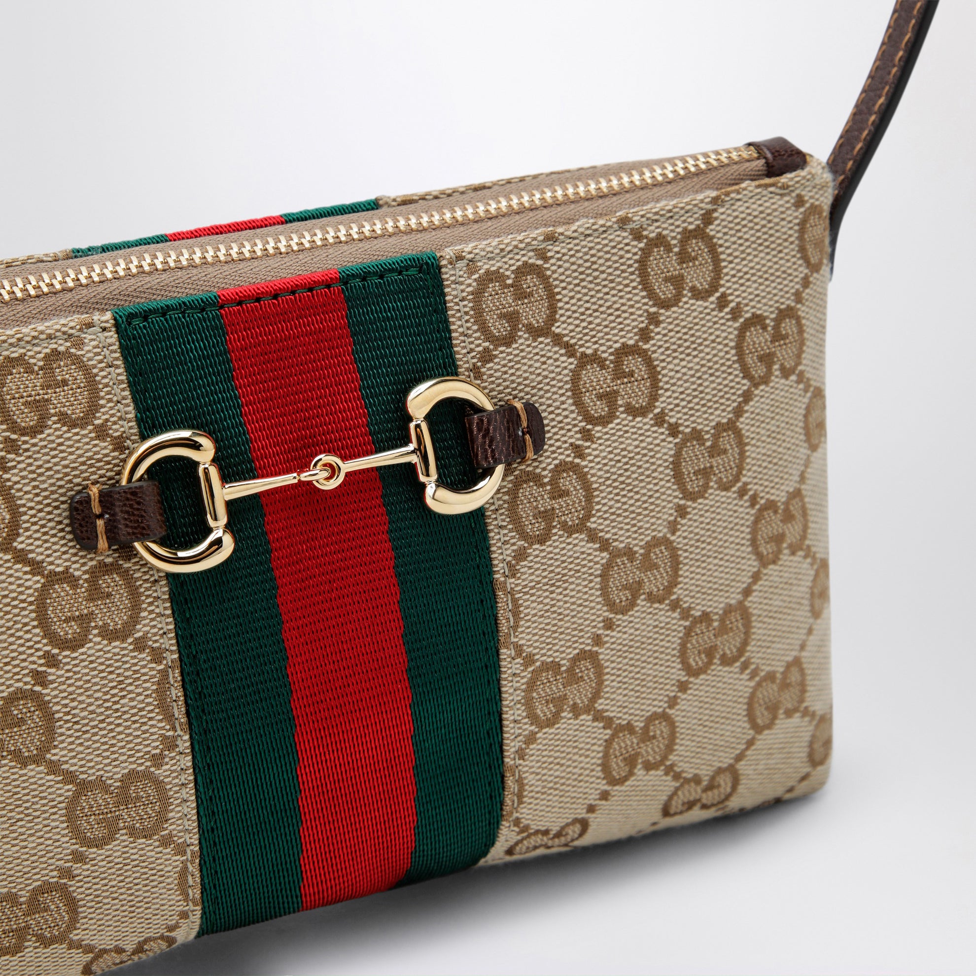 GG fabric shoulder bag in sand color