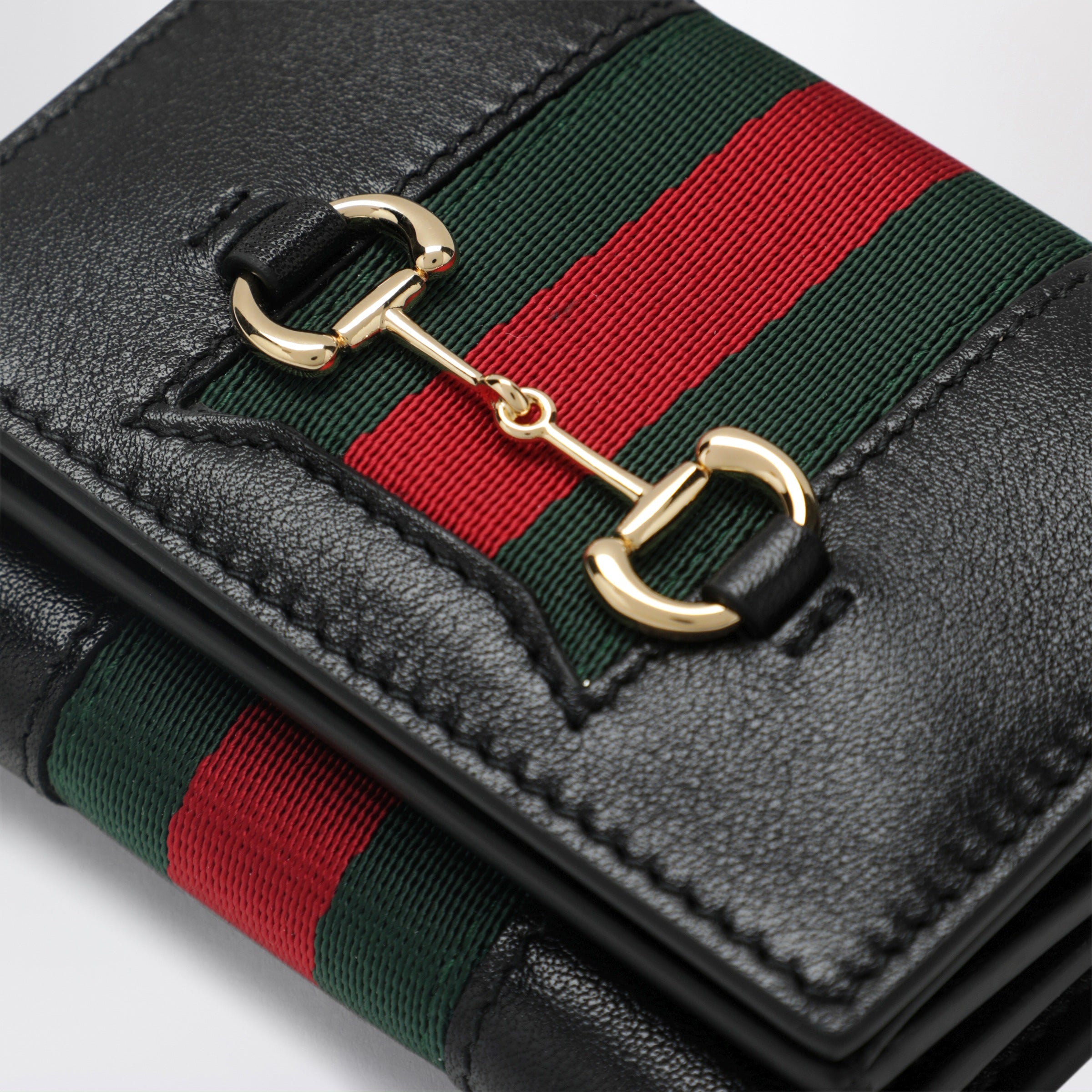 GUCCI Small tri-fold Gucci Horsebit Web wallet | TheDoubleF