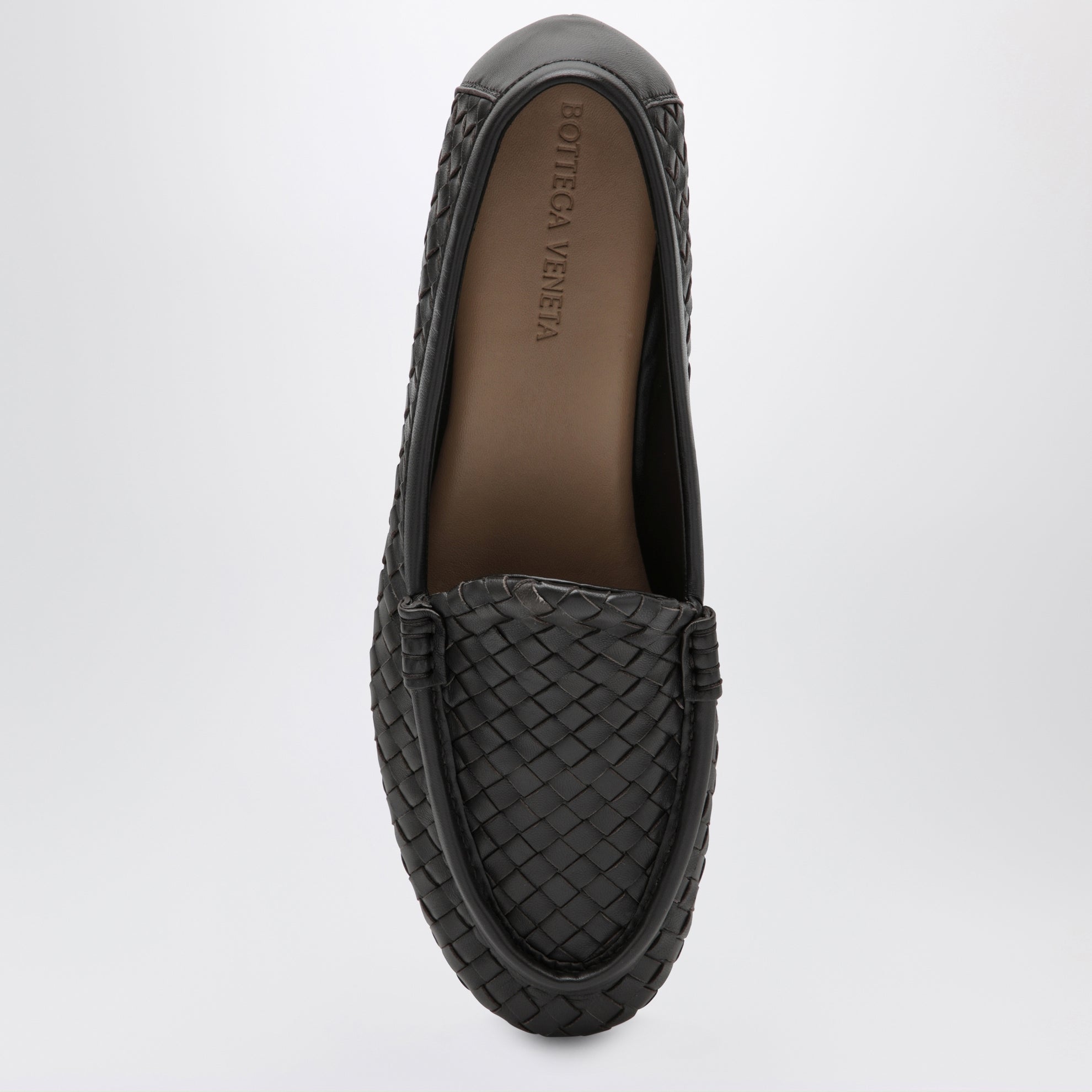 Silenzio loafers in espresso color with Intrecciato