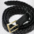 Ceinture en cuir de veau Intreccio noire Solo