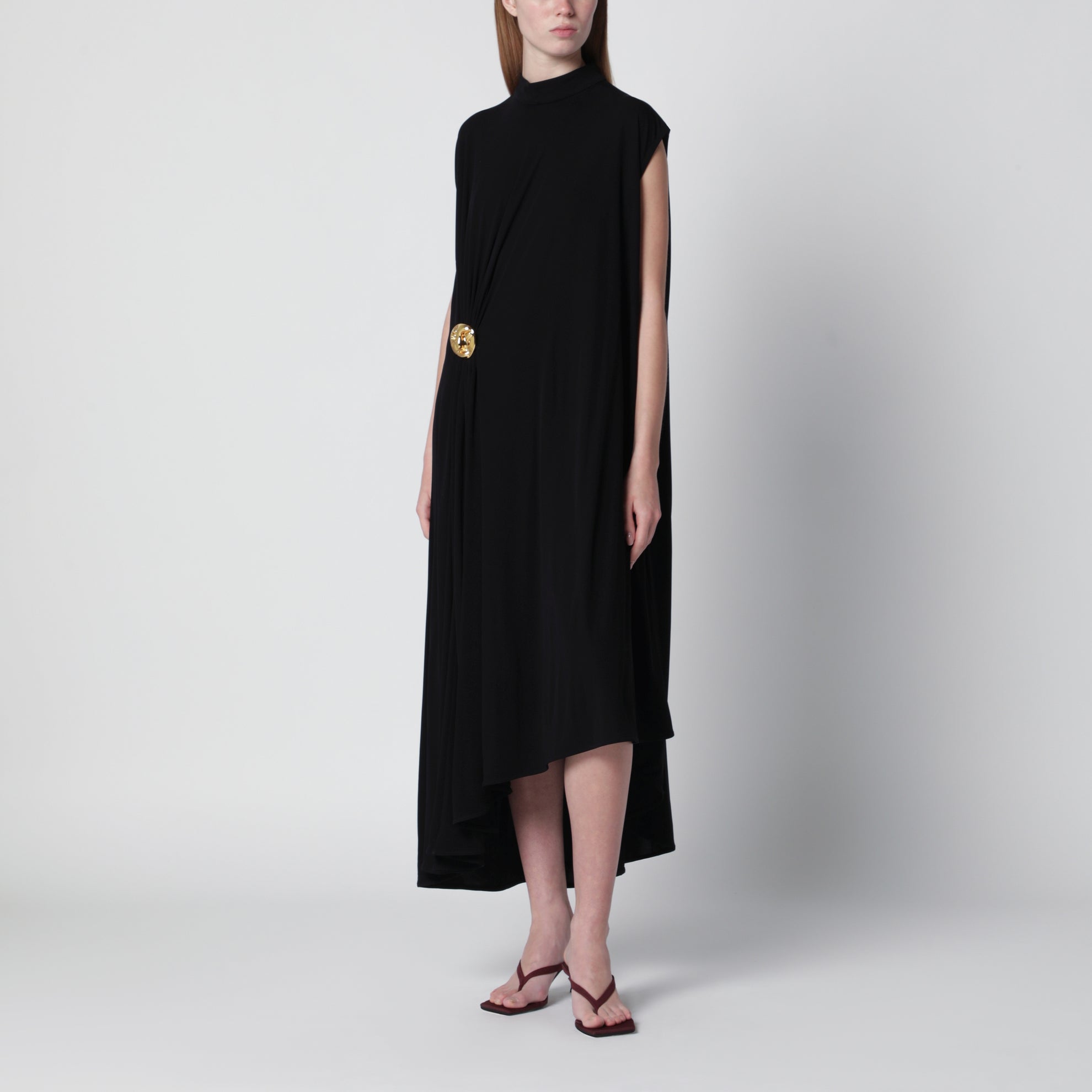 Black dress in viscose crêpe jersey