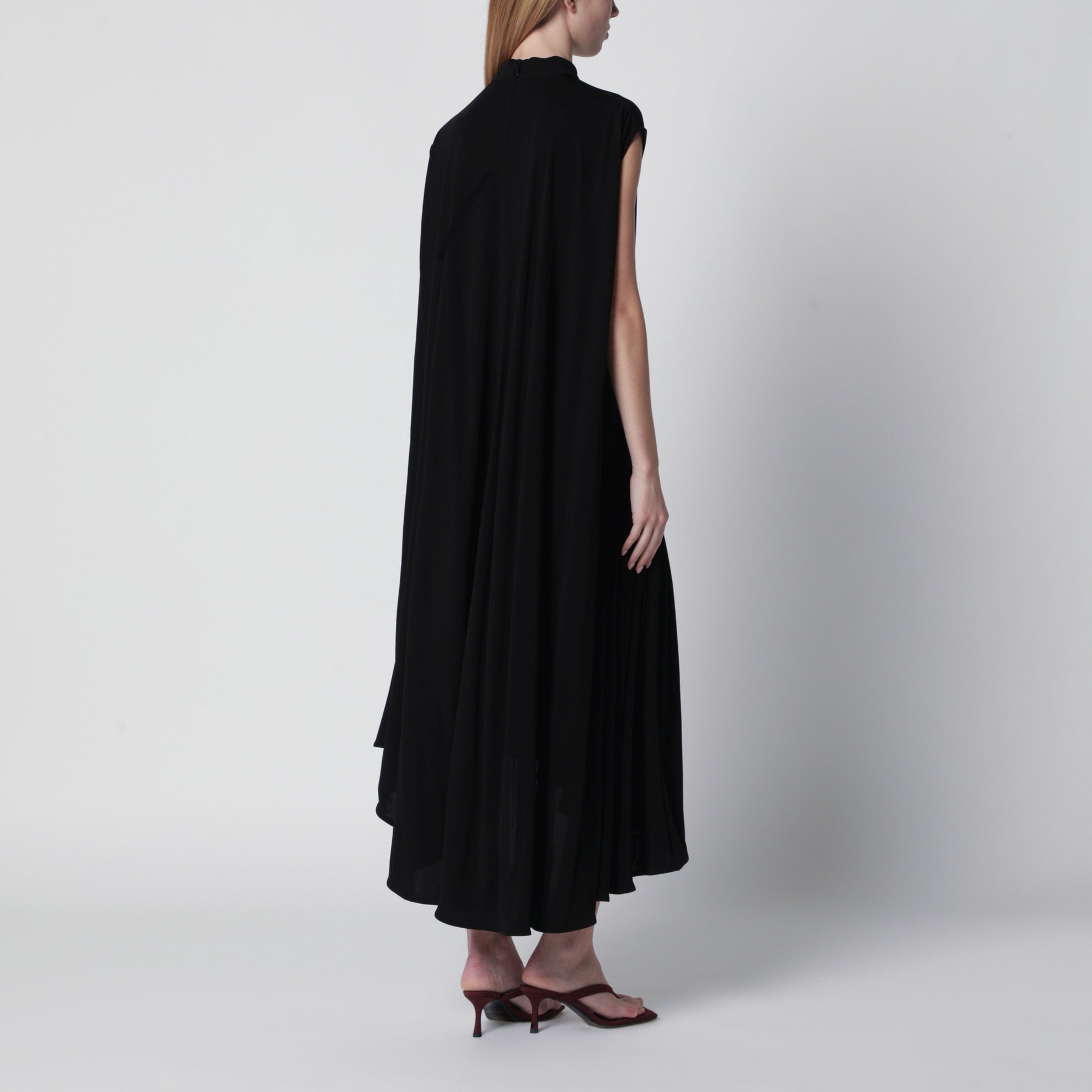 Black dress in viscose crêpe jersey