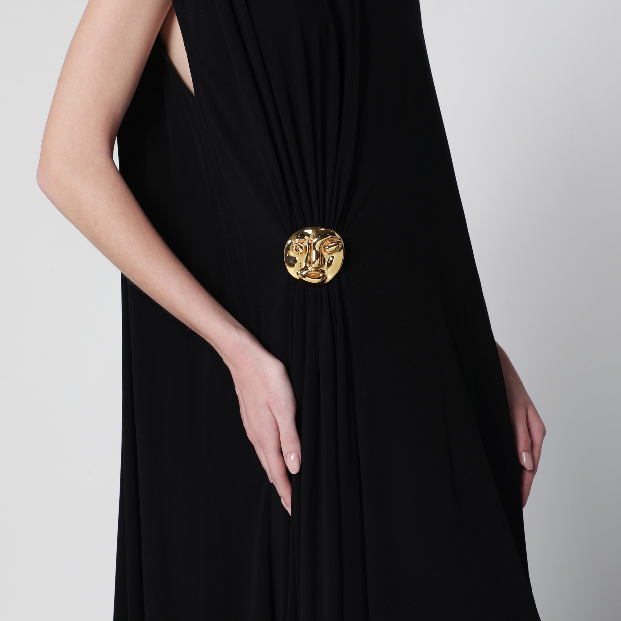 Black dress in viscose crêpe jersey
