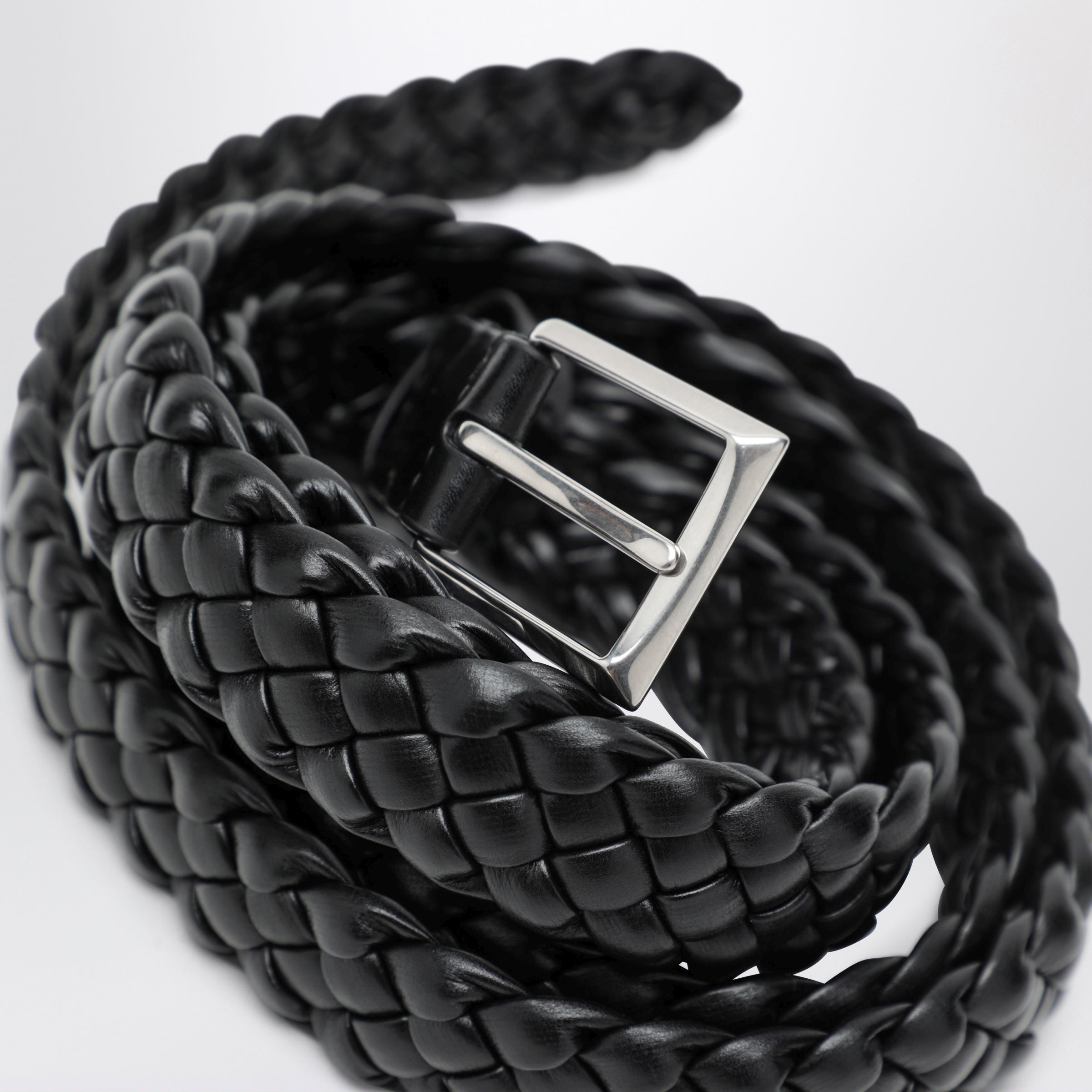Bottega Veneta Black Solo Intrecciato Belt | TheDoubleF