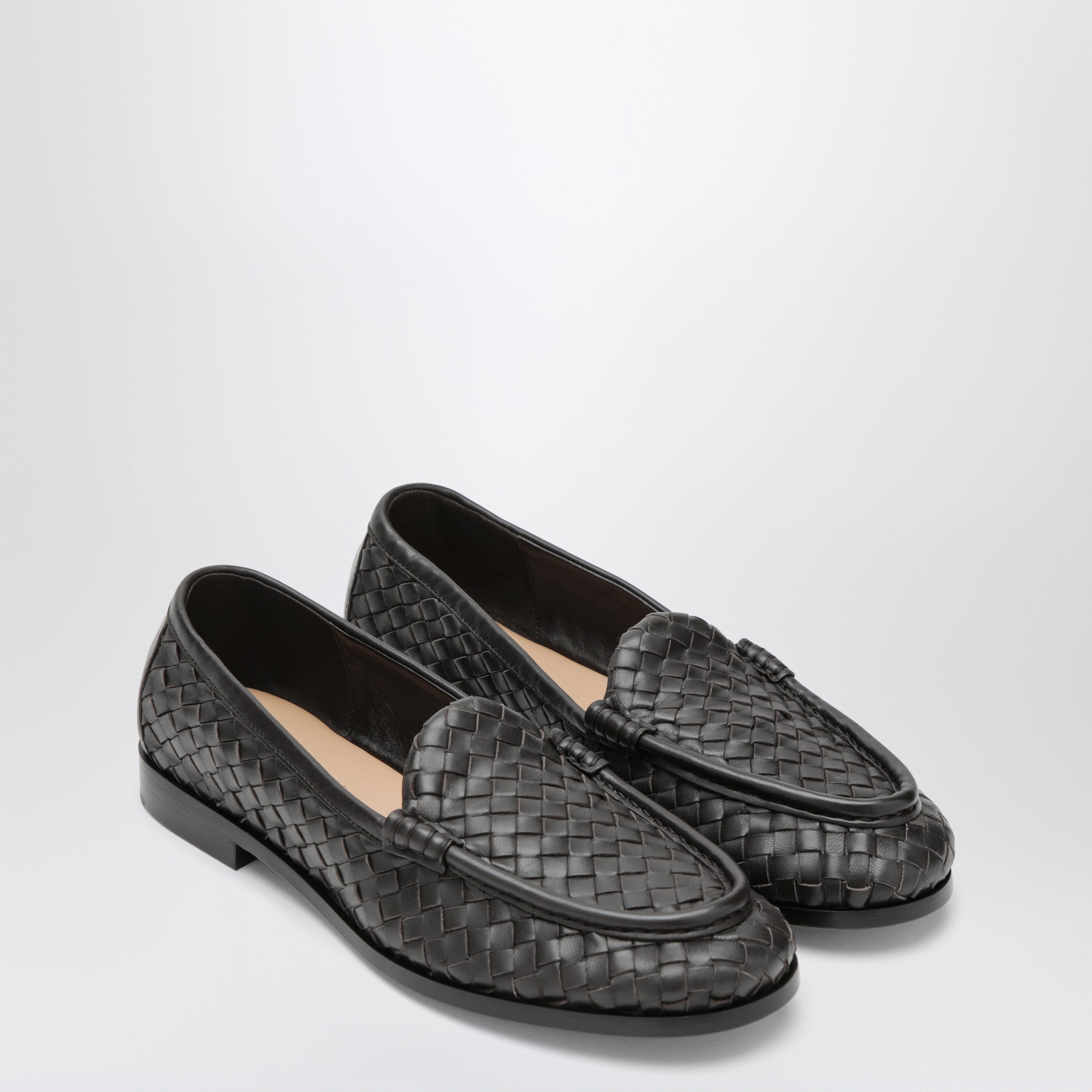 Mocassini Silenzio in nappa intrecciata marroni