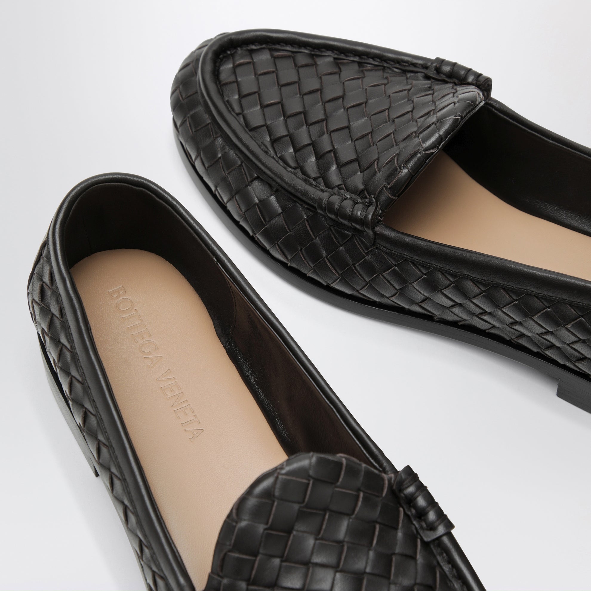 Mocassini Silenzio in nappa intrecciata marroni