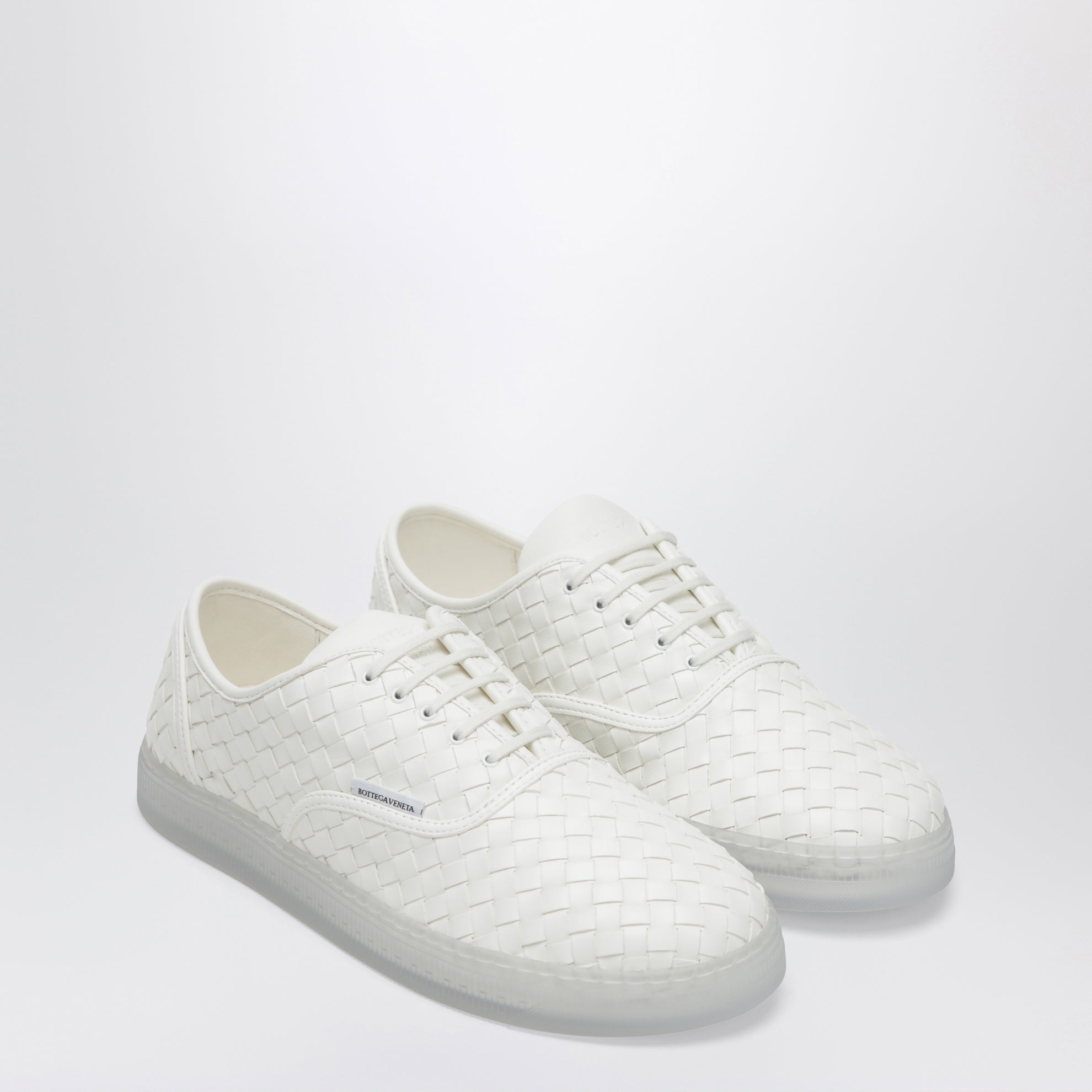 Serena Sneakers aus geflochtenem Nappaleder Alabaster