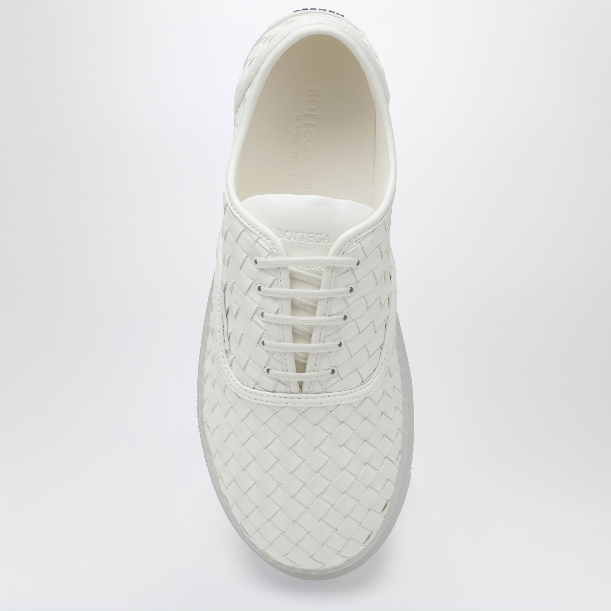 Serena Sneakers aus geflochtenem Nappaleder Alabaster