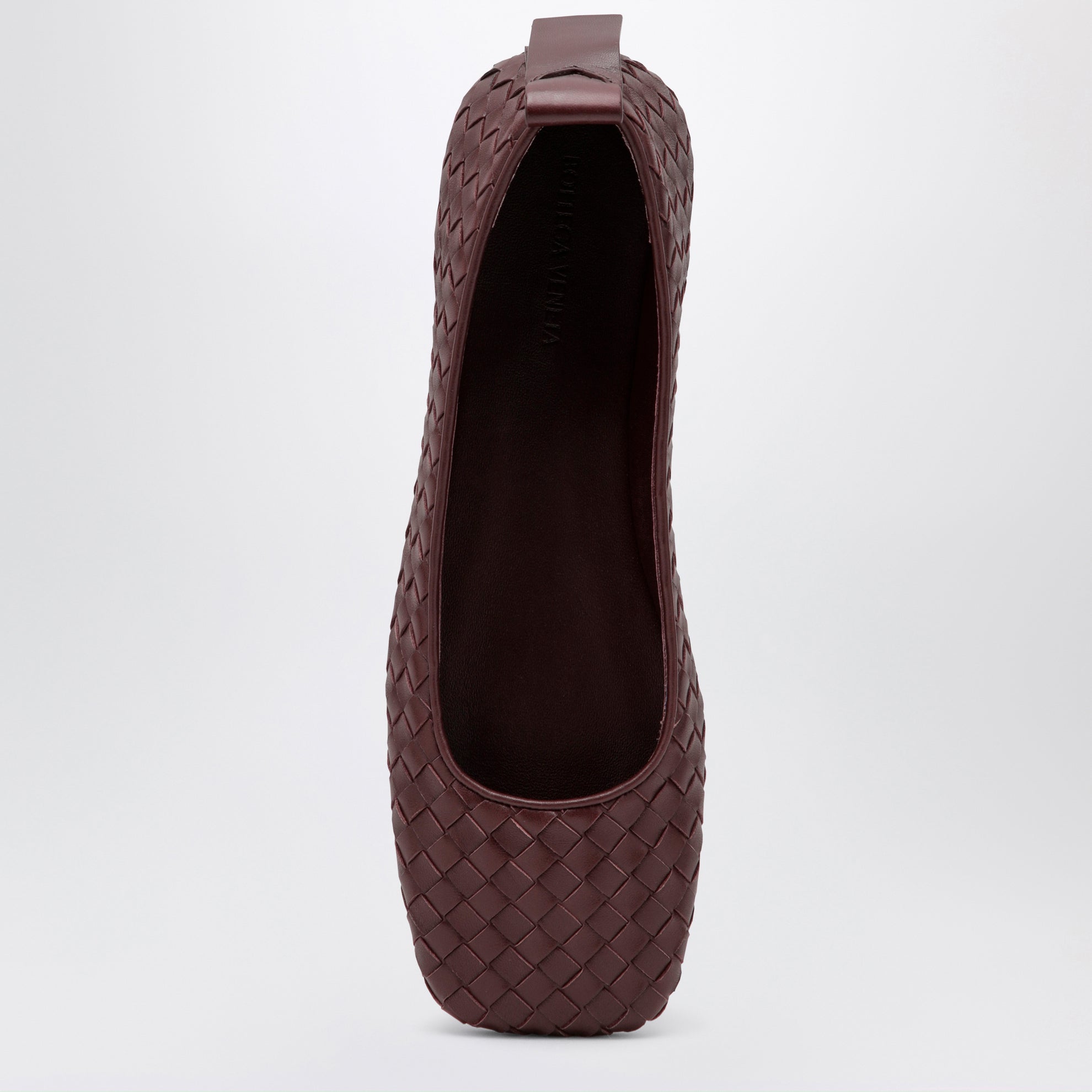 Ballerines Charlotte en cuir tressé couleur acajou