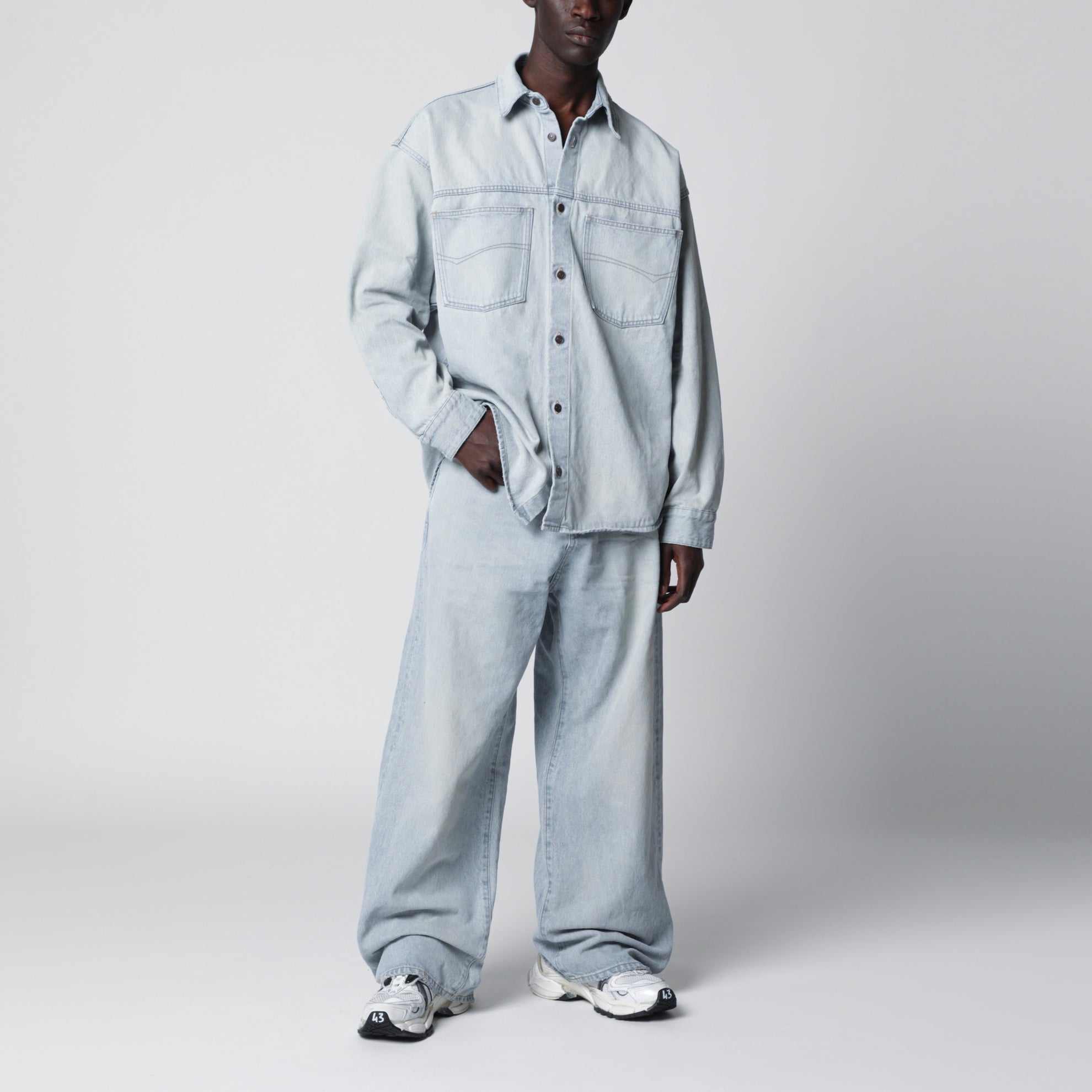 Light blue cotton denim shirt
