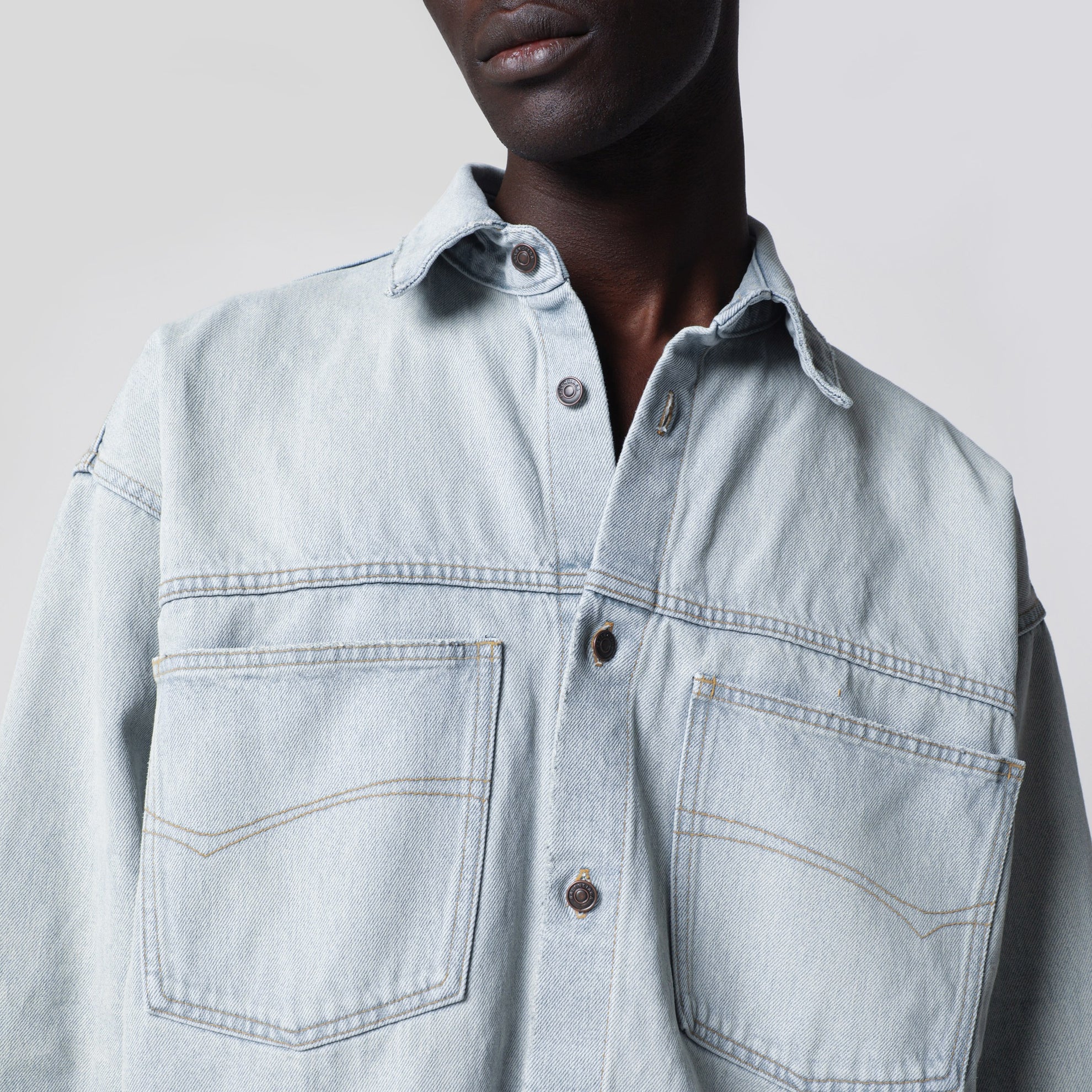 Light blue cotton denim shirt