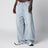 Weite Jeans aus hellblauem Denim