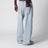 Weite Jeans aus hellblauem Denim