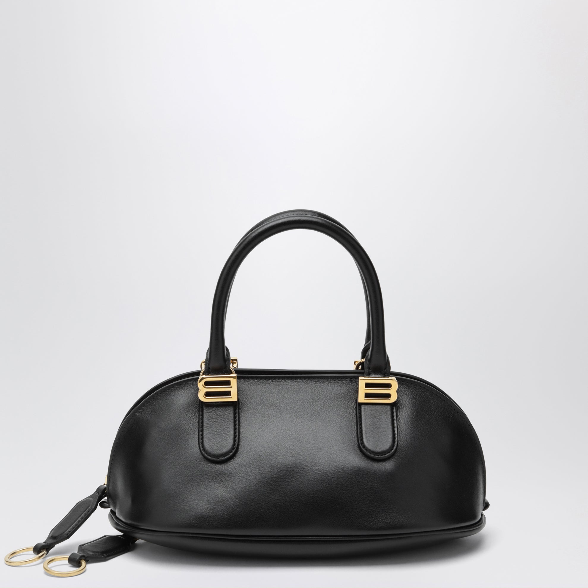Bolero Mini Bowlingtasche aus schwarzem Leder