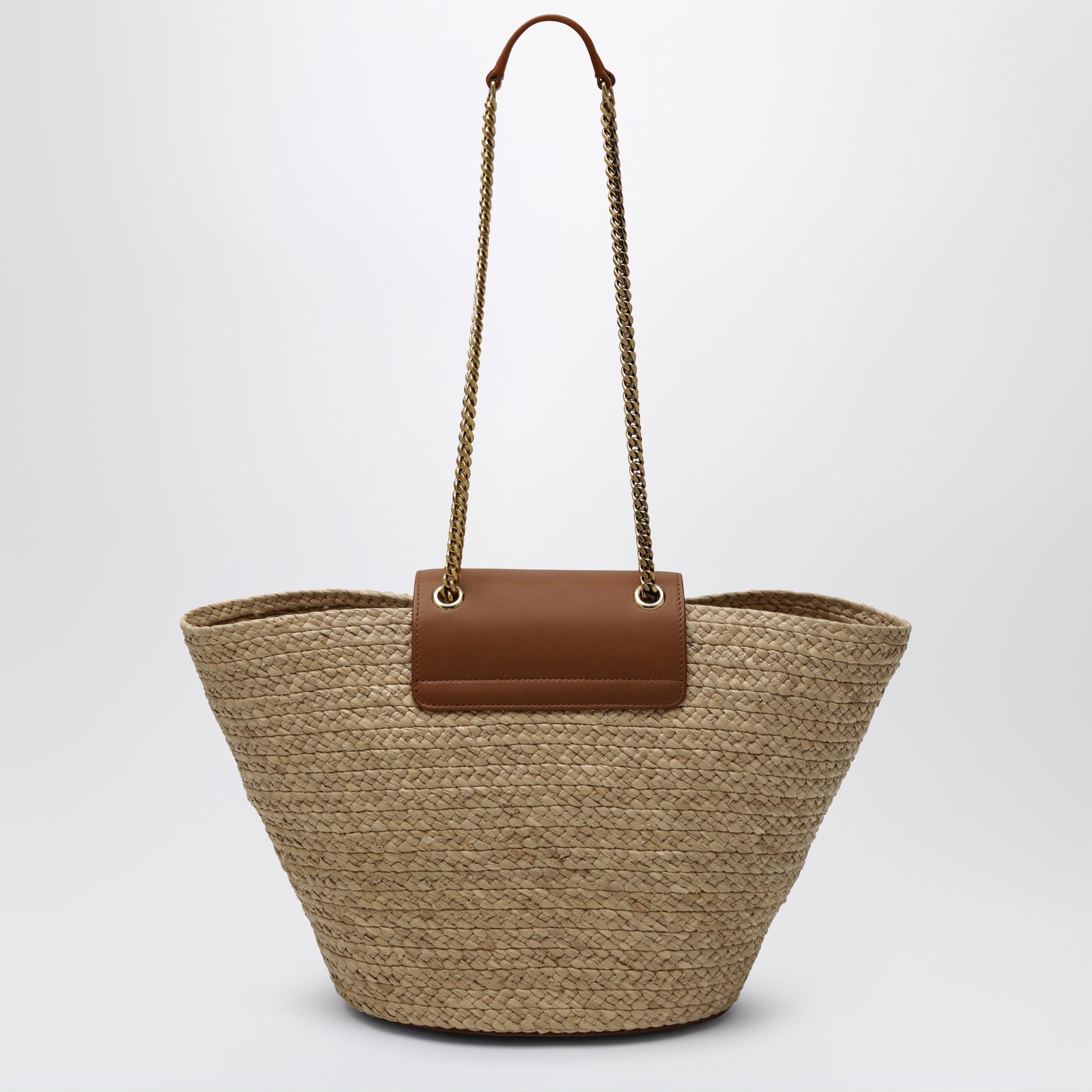 Manon raffia basket bag in Maple Sugar/Brick