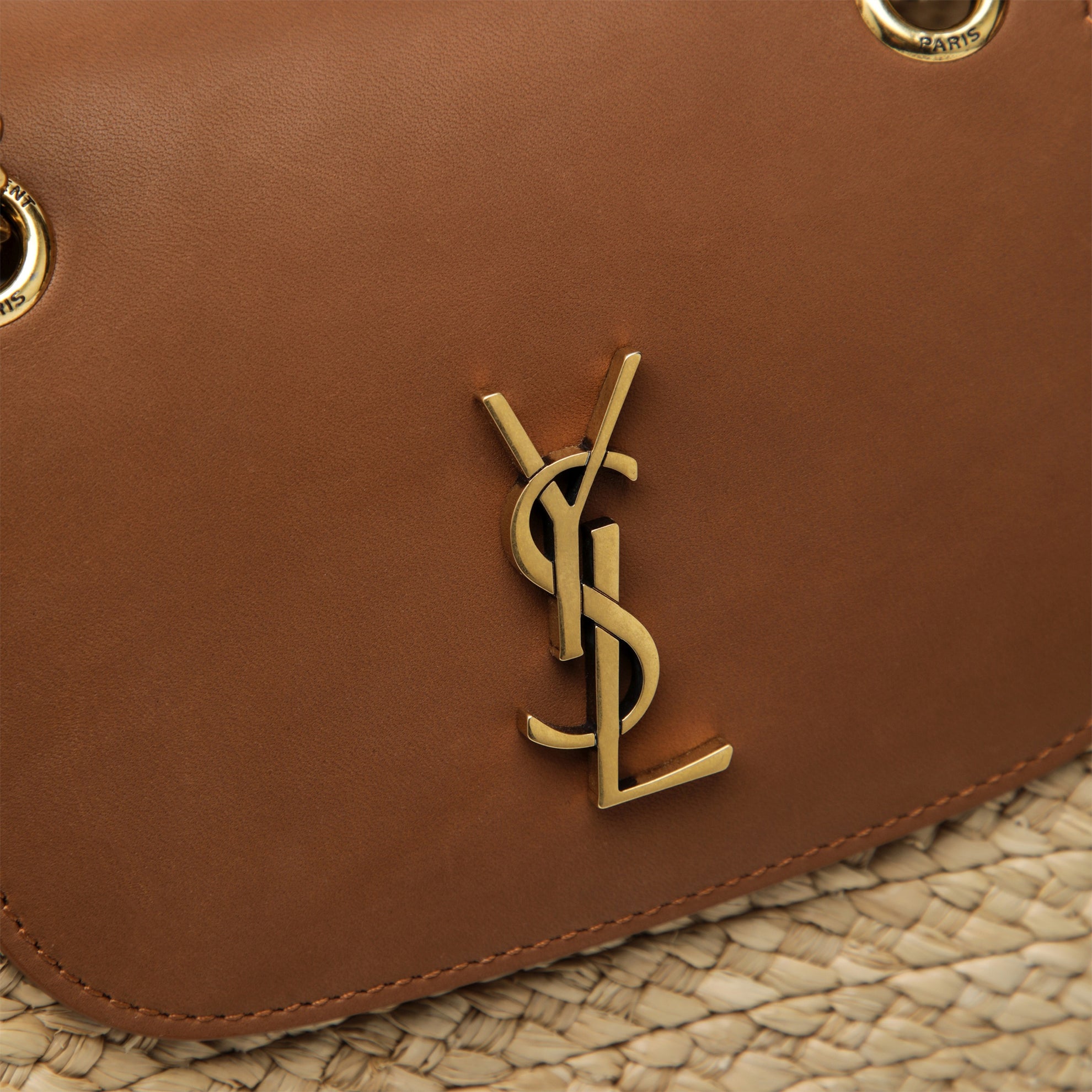 Manon raffia basket bag in Maple Sugar/Brick