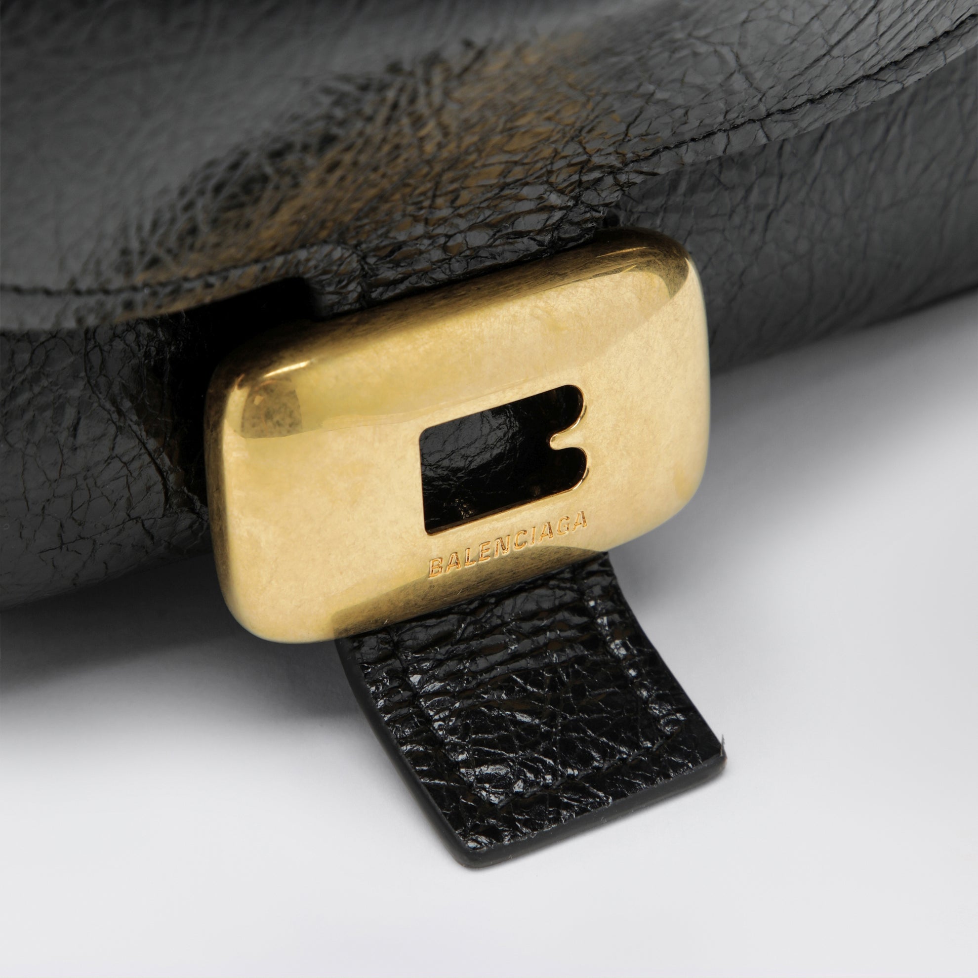 Sac à épaule Clicca Medium en cuir d’agneau noir