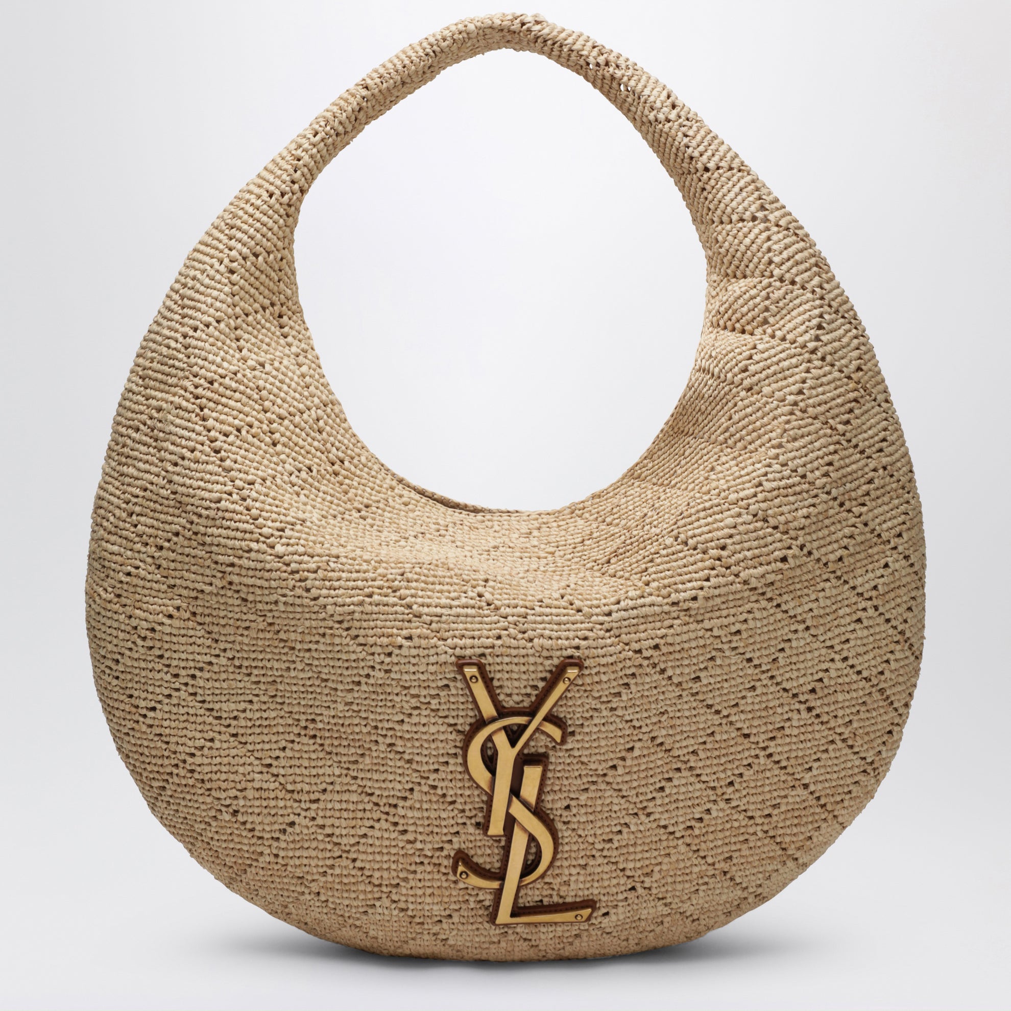 Borsa hobo Icare in rafia Pale Brown/Brick