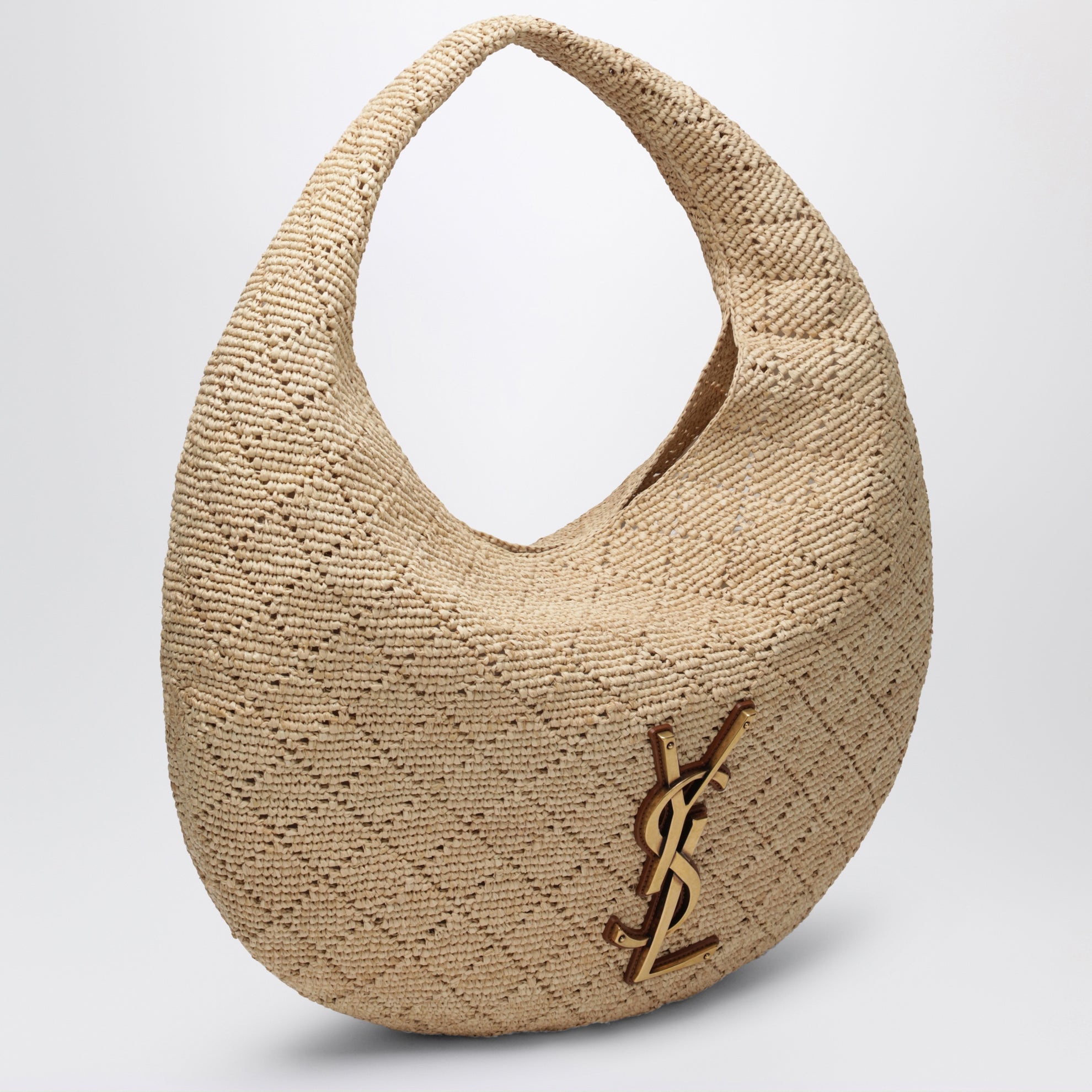 Borsa hobo Icare in rafia Pale Brown/Brick