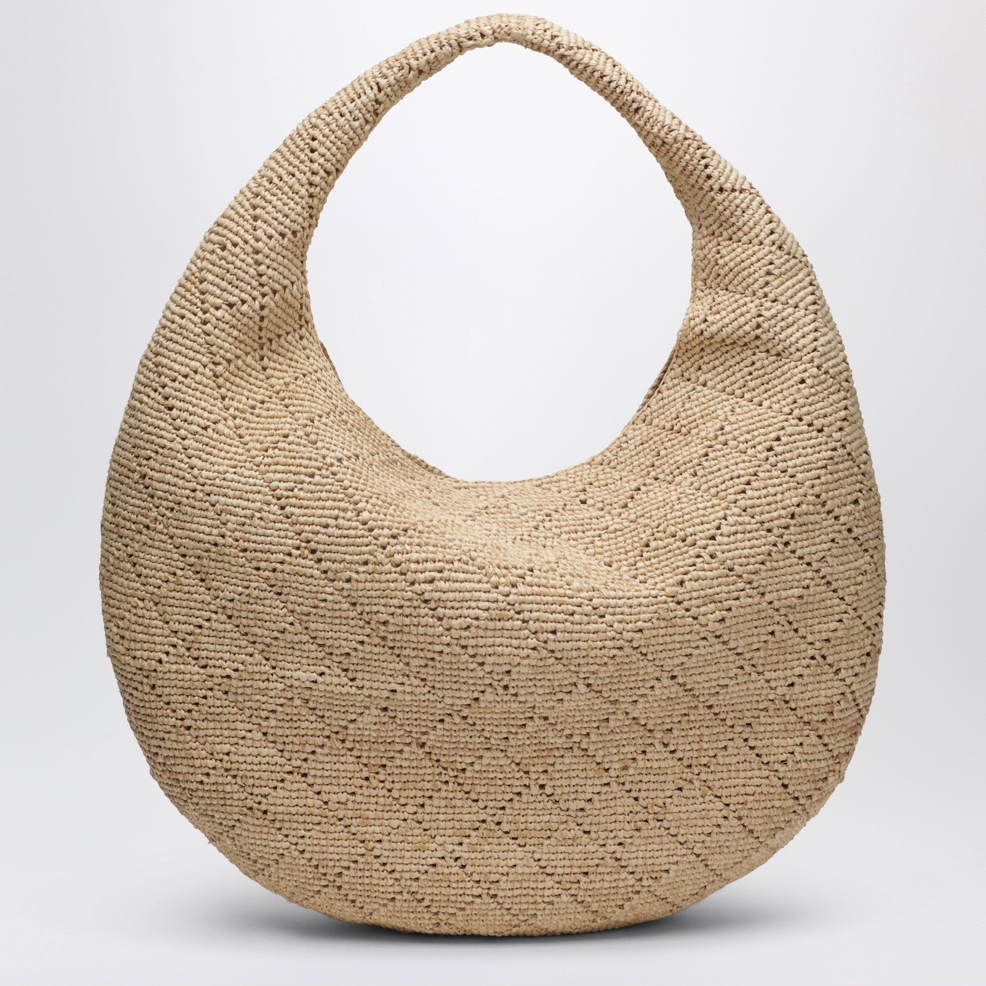 Borsa hobo Icare in rafia Pale Brown/Brick