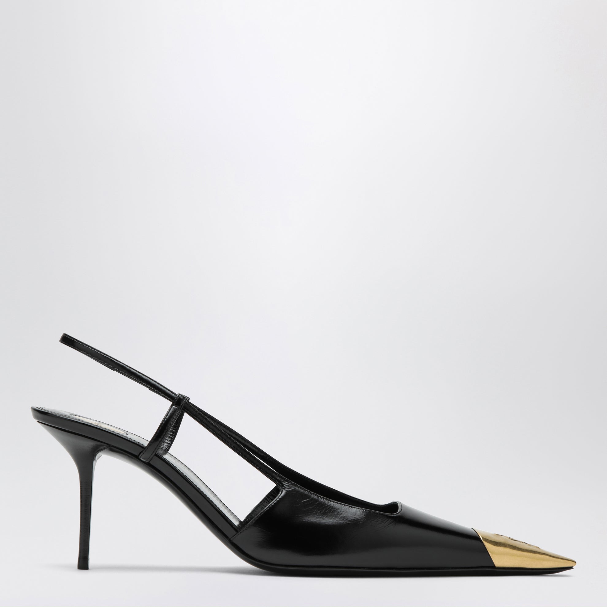 Jeanne slingback pumps in smooth black leather