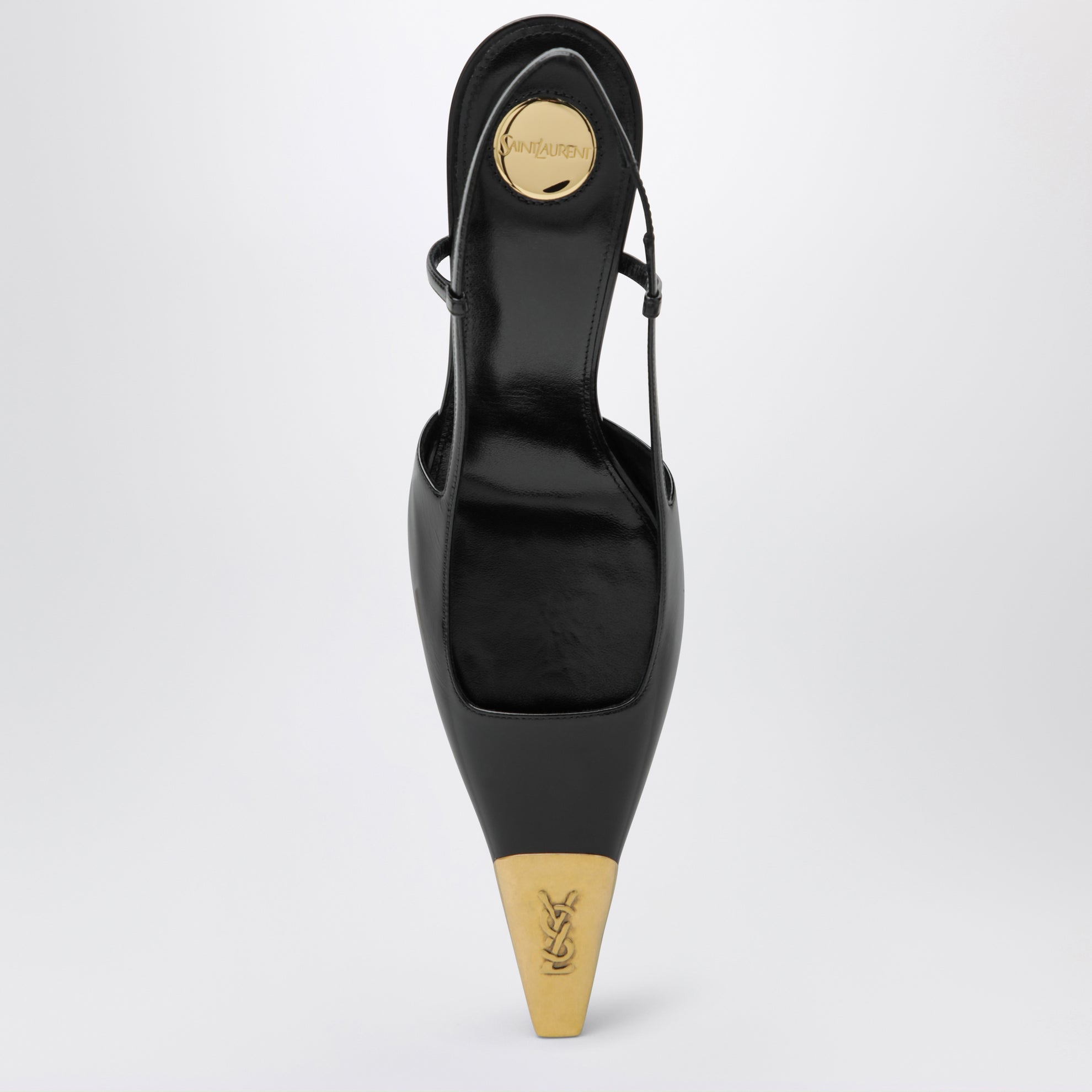 Jeanne slingback pumps in smooth black leather