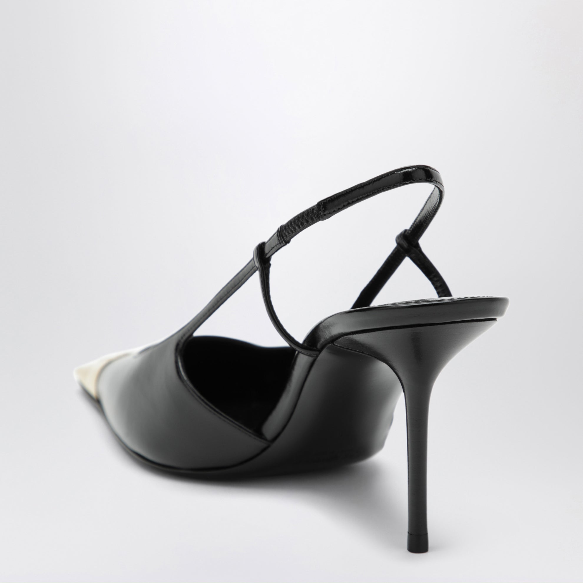 Jeanne slingback pumps in smooth black leather