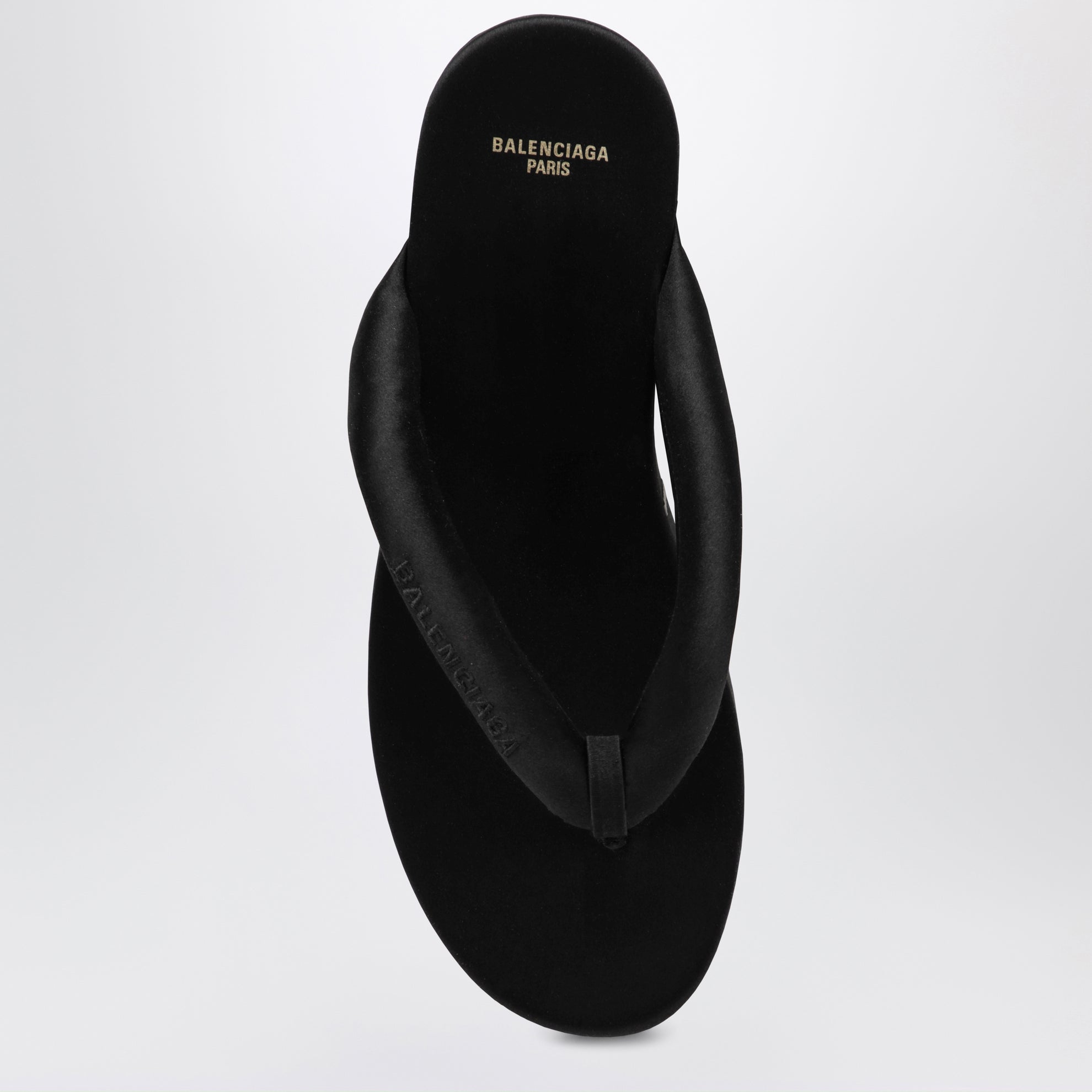 Tongs Gaeta en satin noir