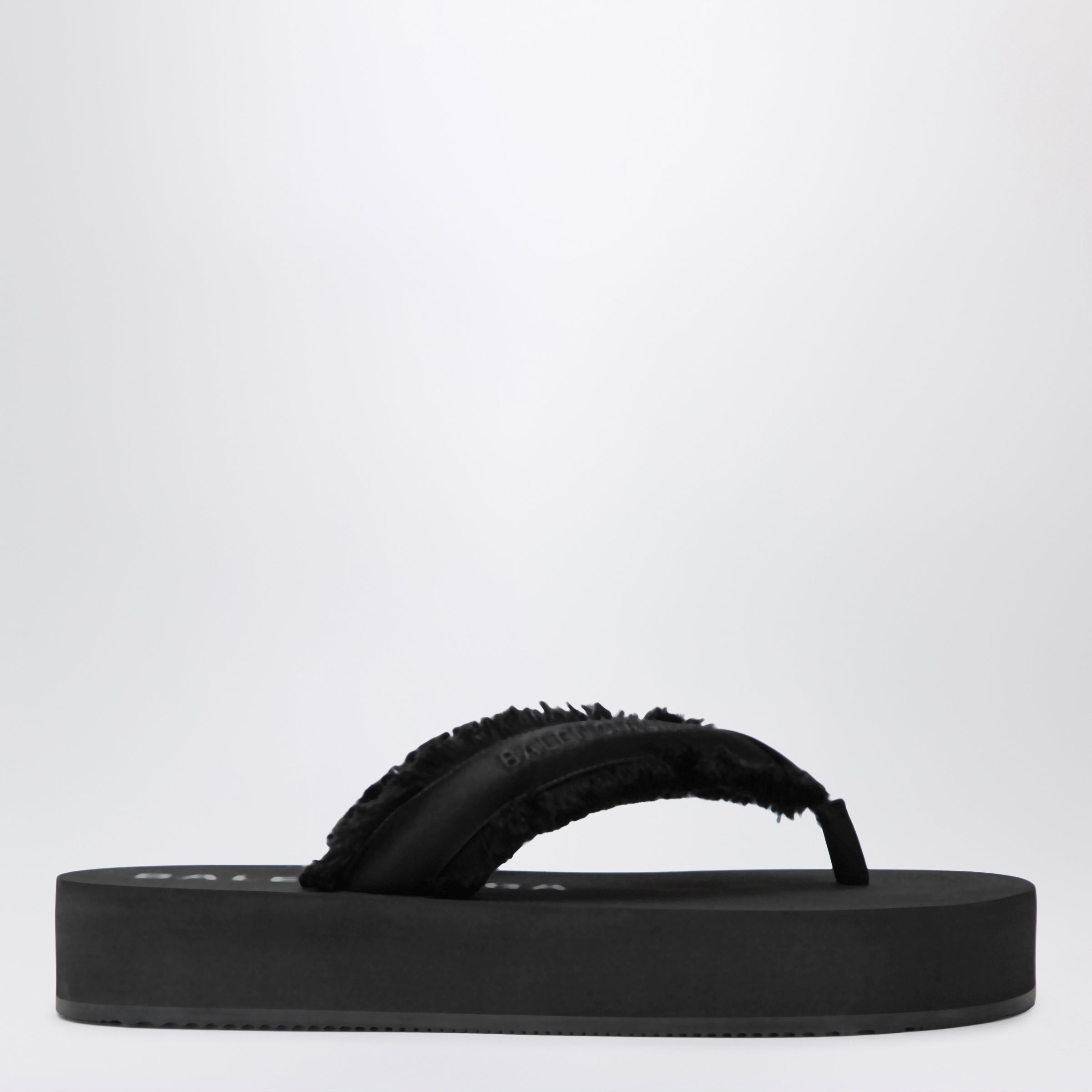 Balenciaga Jet Lag thong sandals in black satin | TheDoubleF