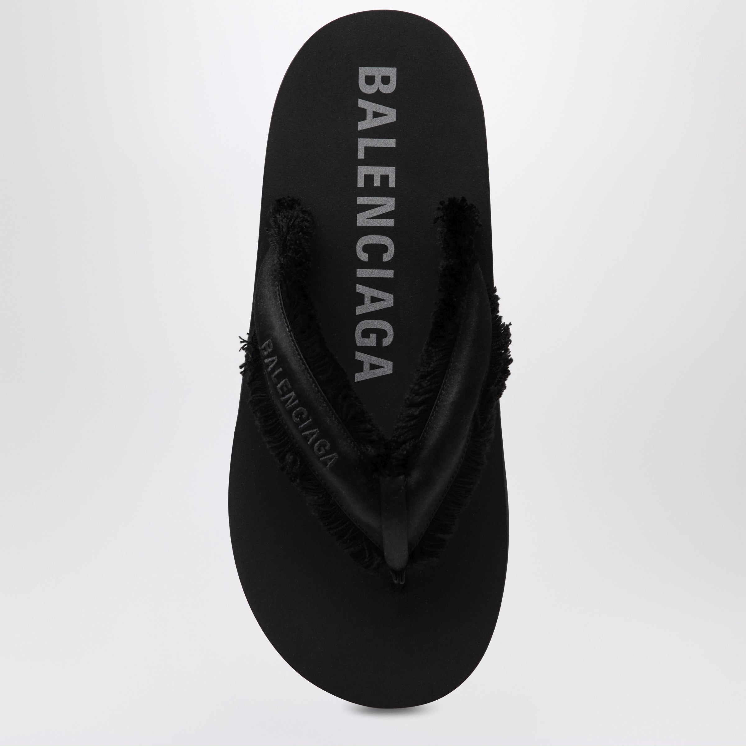 Balenciaga Jet Lag thong sandals in black satin | TheDoubleF