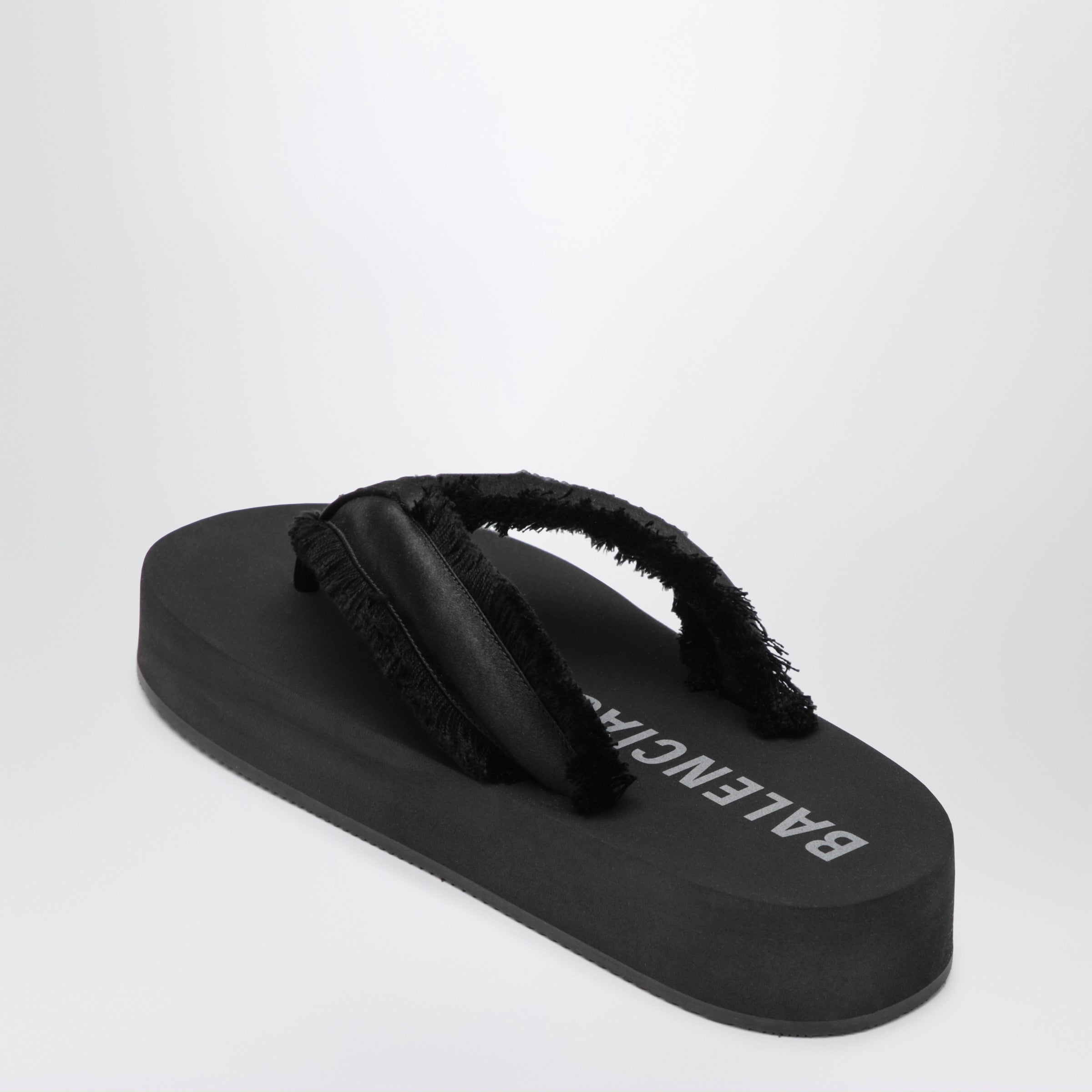 Balenciaga Jet Lag thong sandals in black satin | TheDoubleF