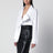 Chemise à col lavallière en popeline de coton blanche