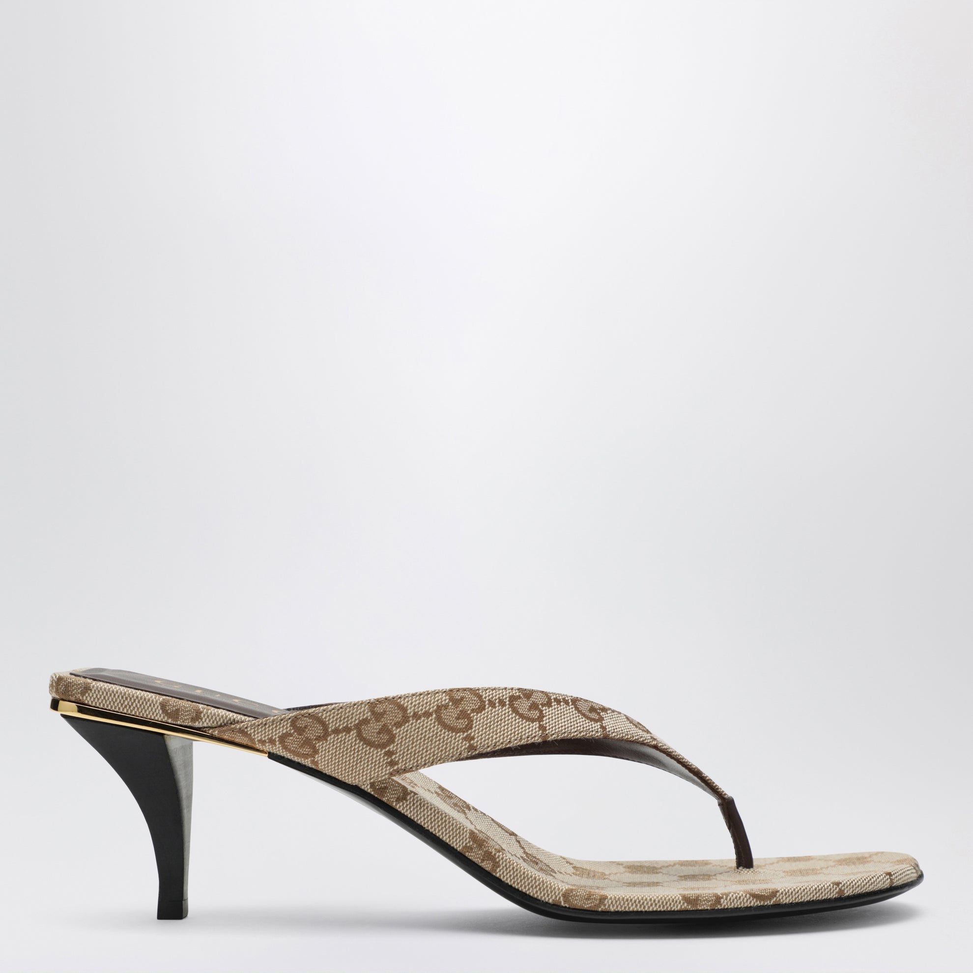Vittoria Zehentrenner aus GG-Canvas in Beige Sand
