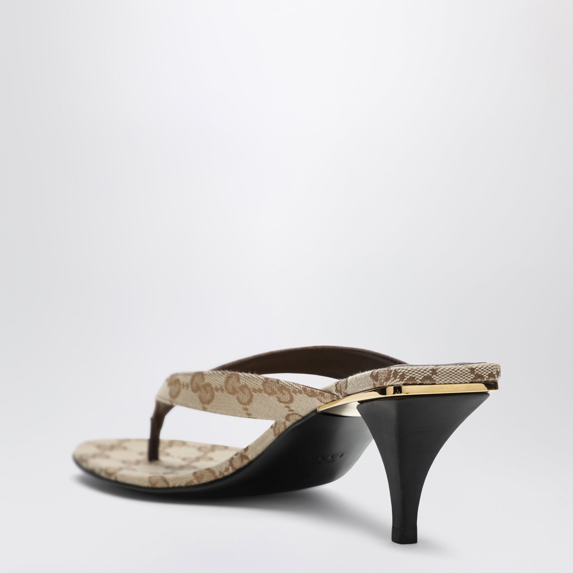 Vittoria Zehentrenner aus GG-Canvas in Beige Sand