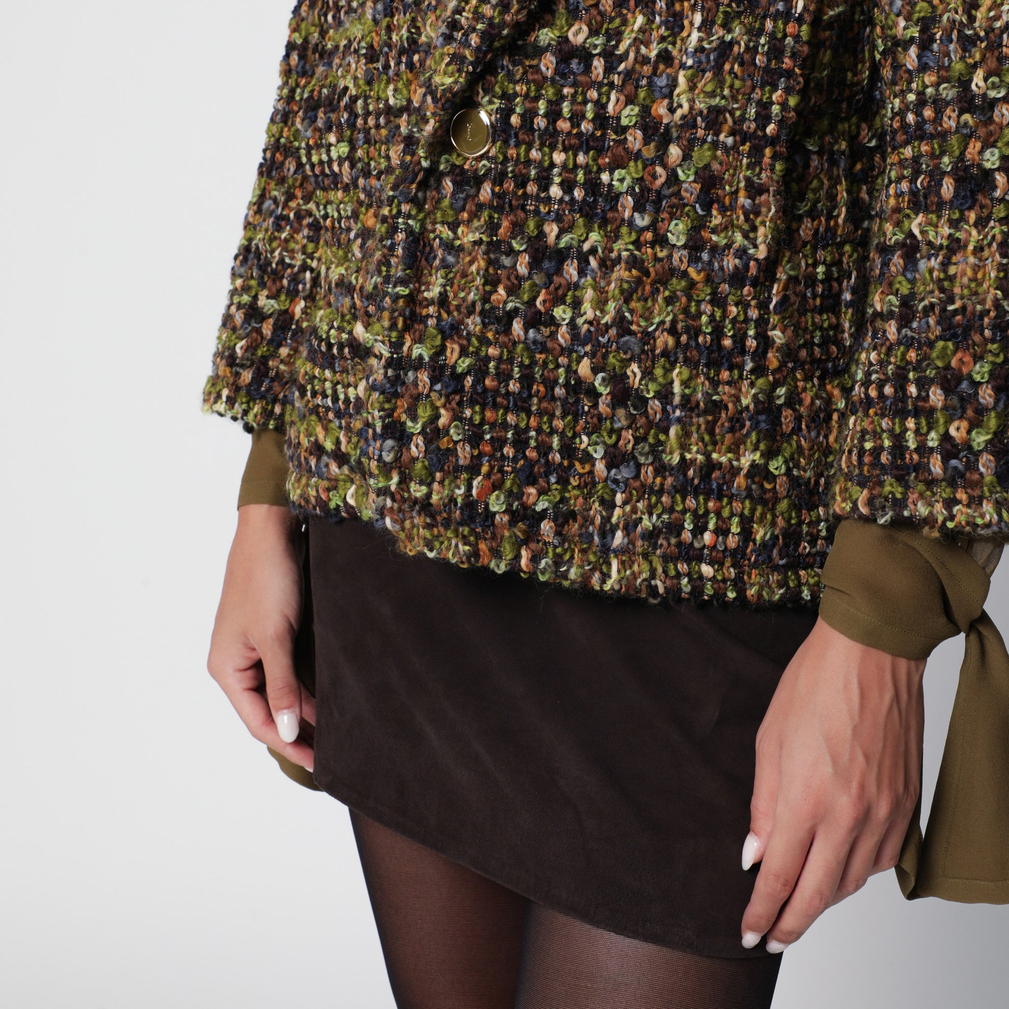 Tweedjacke in Khakigrau
