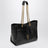 Sac shopping Niki en cuir de veau vintage noir