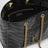Sac shopping Niki en cuir de veau vintage noir