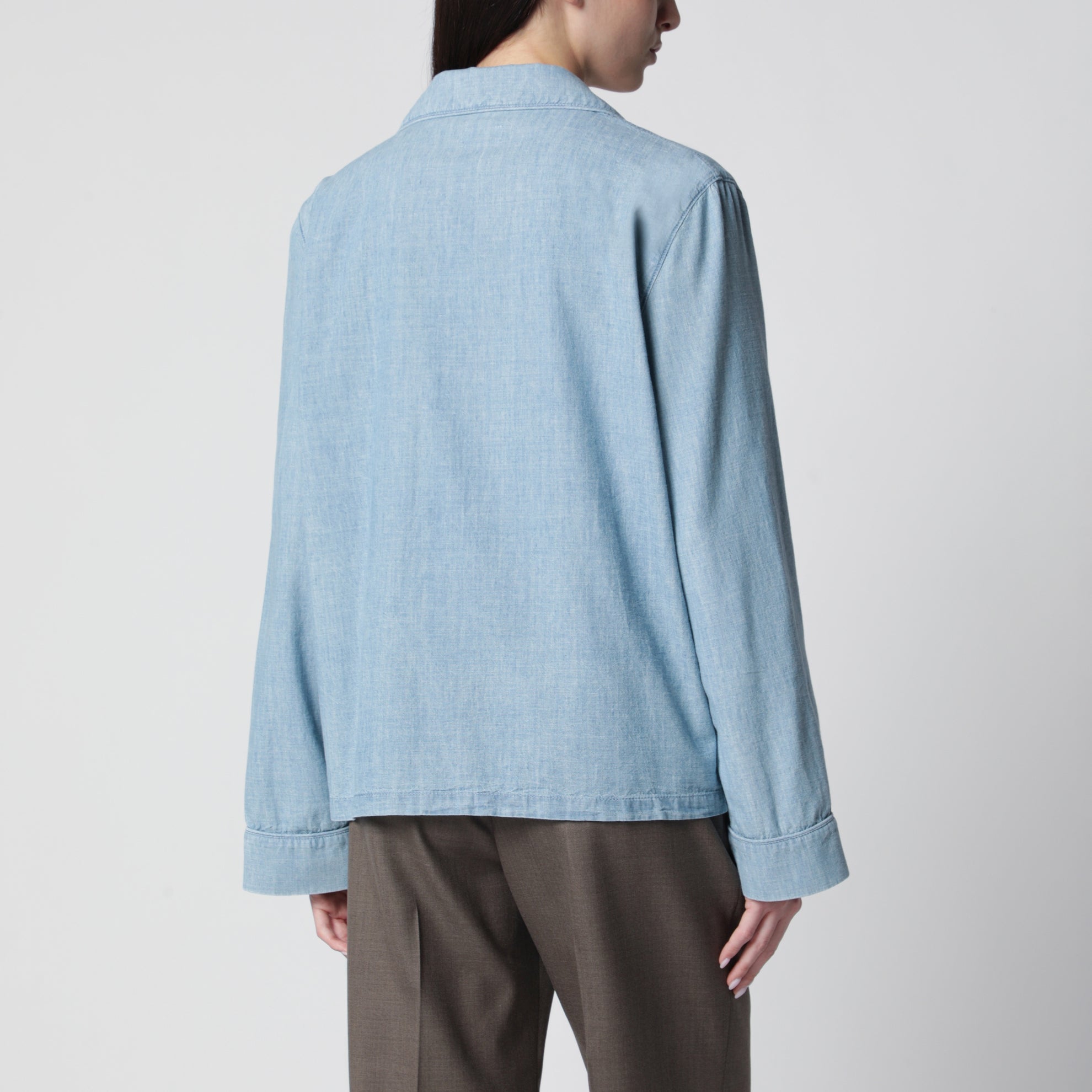 Chemise Cassandre en chambray bleu-gris