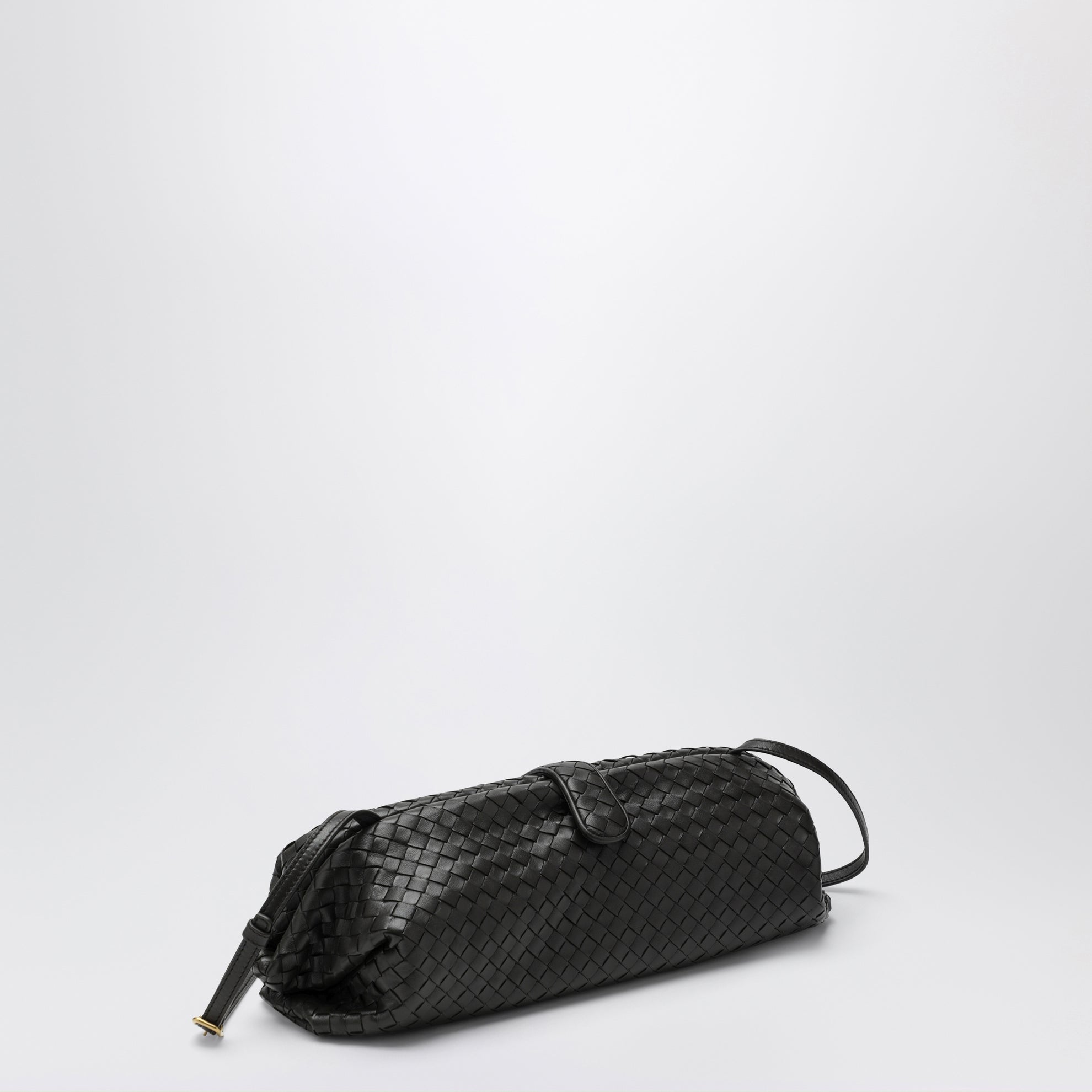 Lauren 1979 intrecciato lamb leather clutch in Espresso