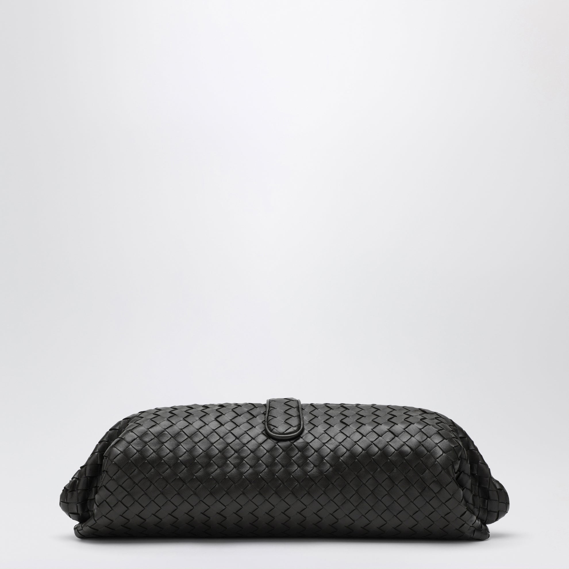 Lauren 1979 intrecciato lamb leather clutch in Espresso