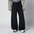 Denim trousers with dark brown and black trims