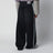 Denim trousers with dark brown and black trims