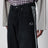 Denim trousers with dark brown and black trims