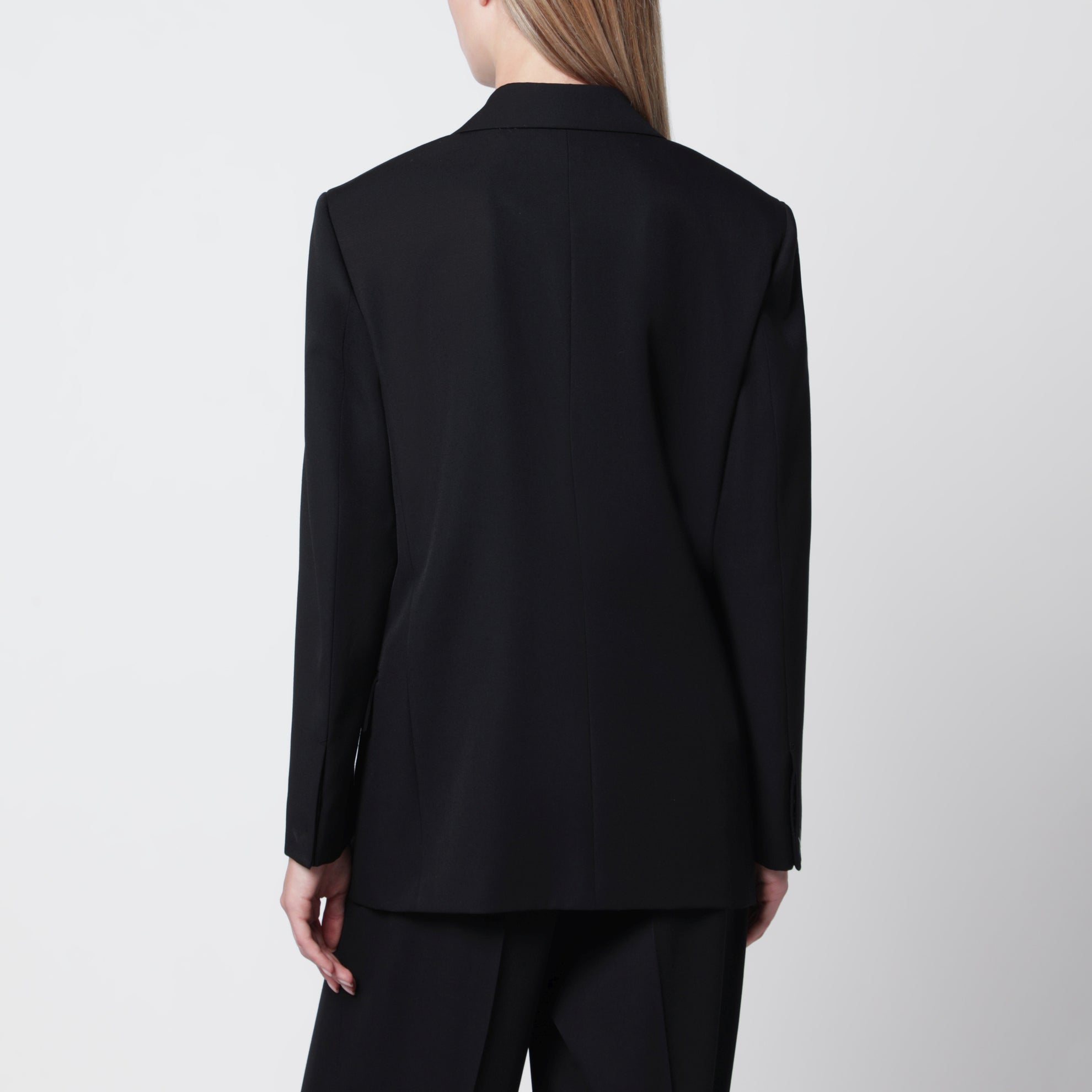 Giacca monopetto in lana grain de poudre nera